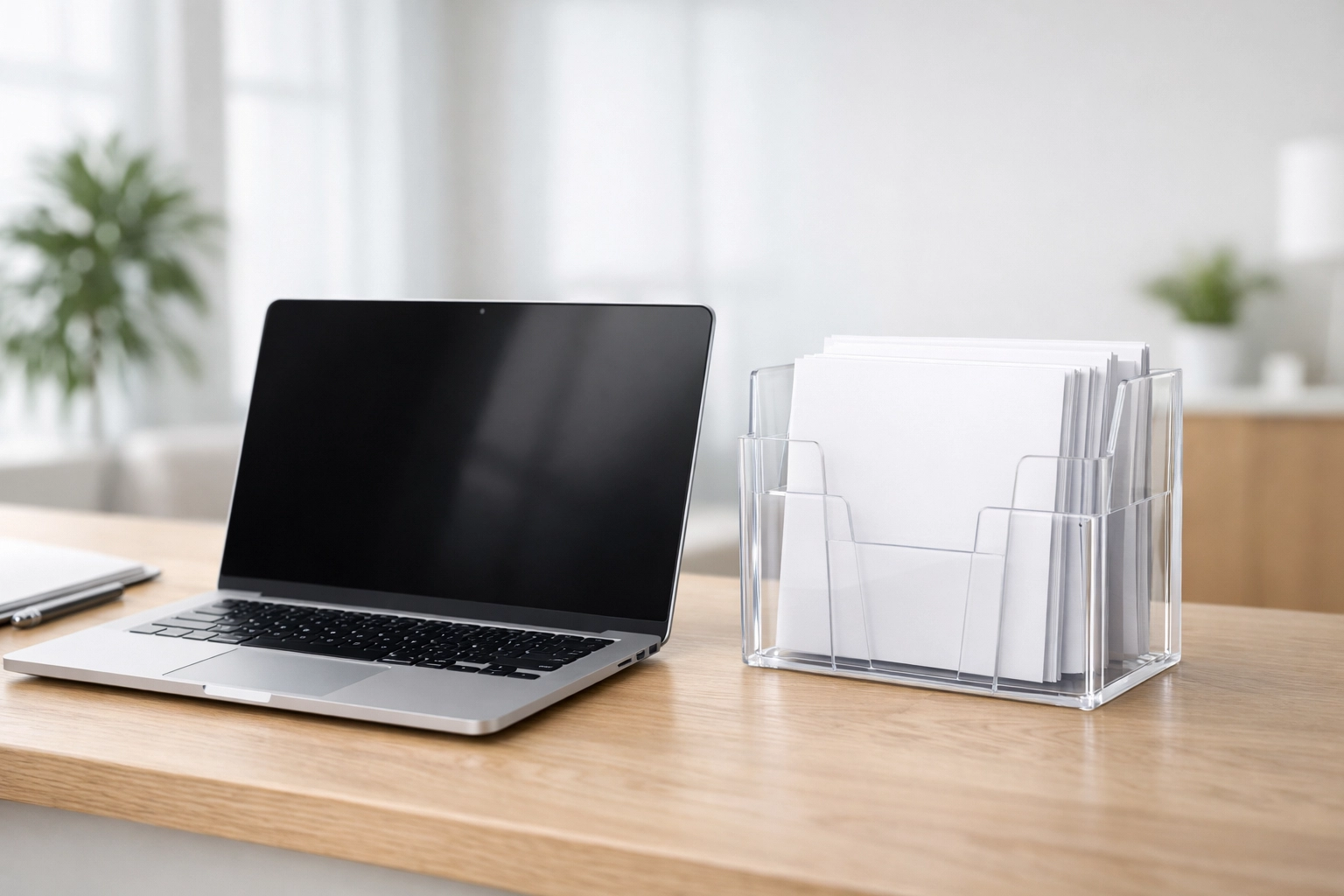 Professional office desk with documents for EFIN verification and tax business compliance.