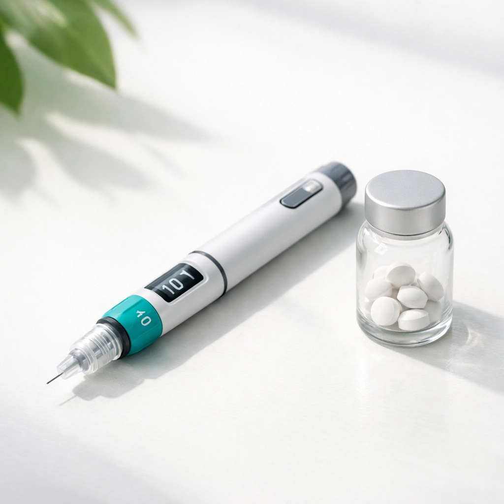 Comparison of a medical weight loss injection pen and oral pill alternatives to Wegovy.