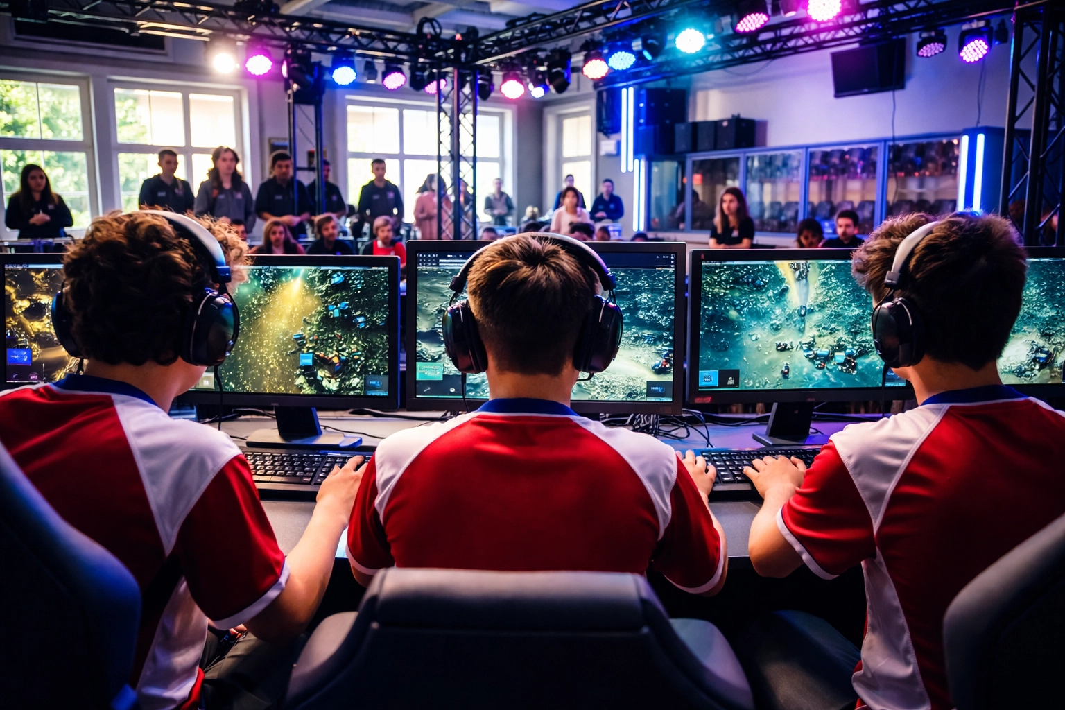 High school esports competition arena showing students developing digital and career-ready skills