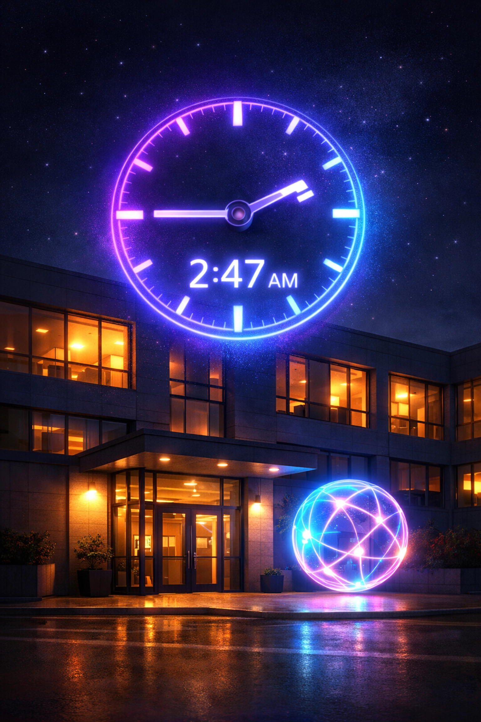 After-hours business with AI receptionist providing round-the-clock customer service coverage