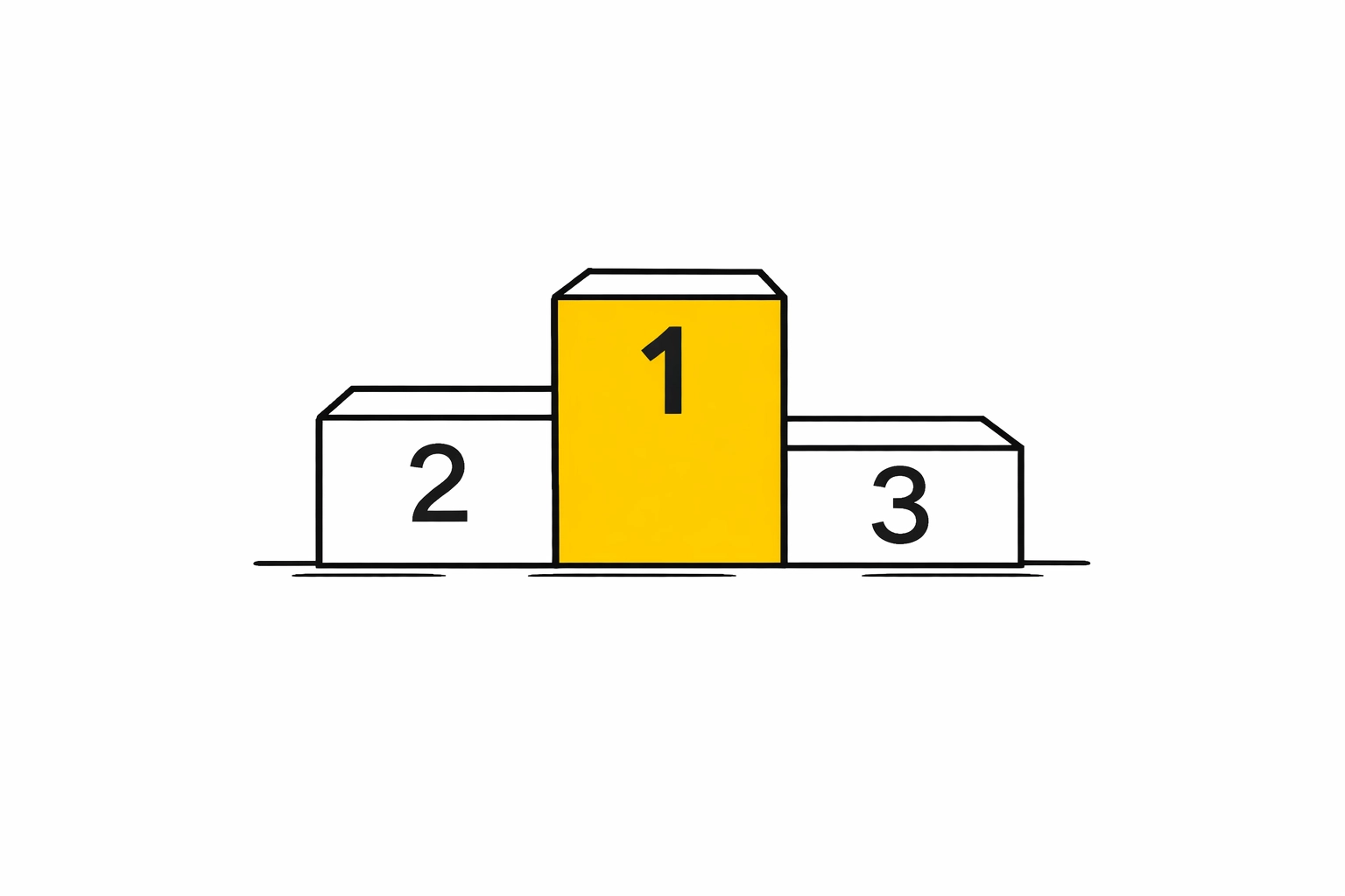 Olympic podium illustration showing visual hierarchy in brand design with first, second, and third place