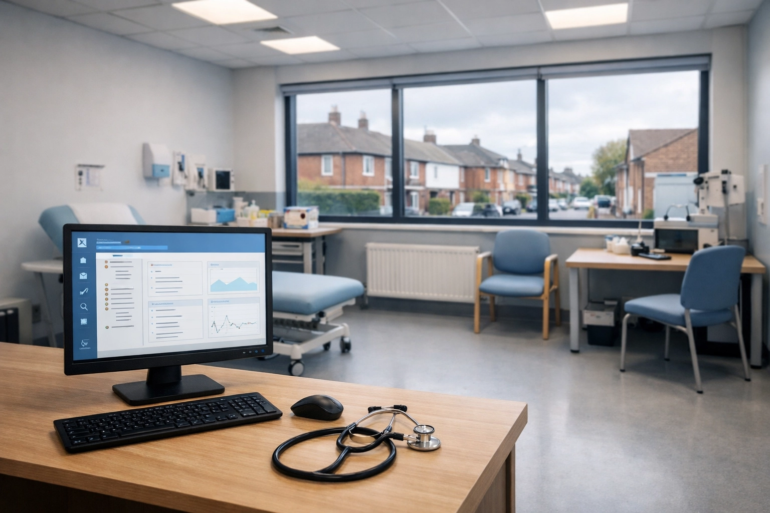 A modern NHS primary care clinical room designed for community-based respiratory services.