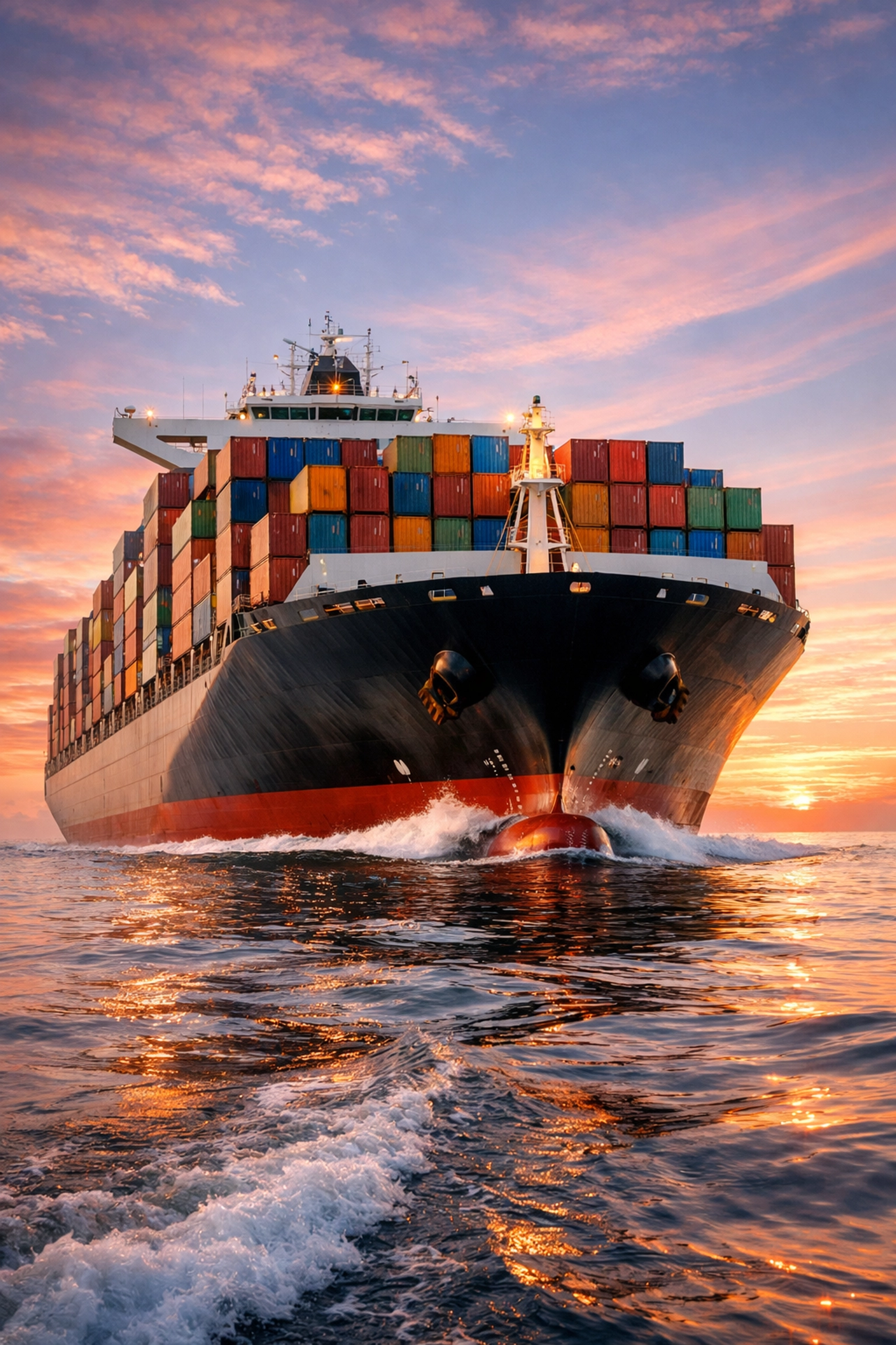 Cargo ship loaded with containers navigating at sea for reliable freight delivery