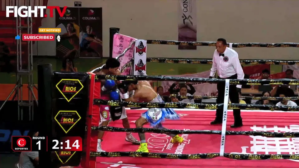 Live boxing action with a powerful right hook