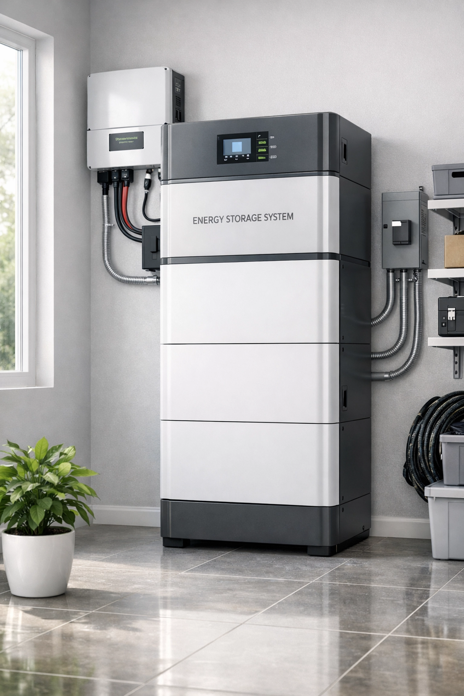 GivEnergy All-in-One energy storage system installed in a modern utility room for solar battery storage.