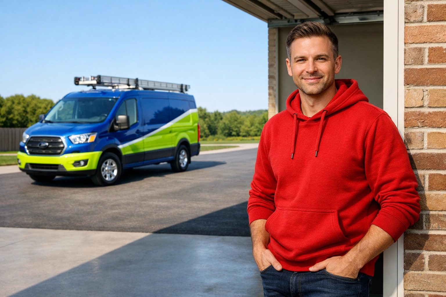 Roman K standing in a clean, empty garage after a professional junk removal job in Barrie.