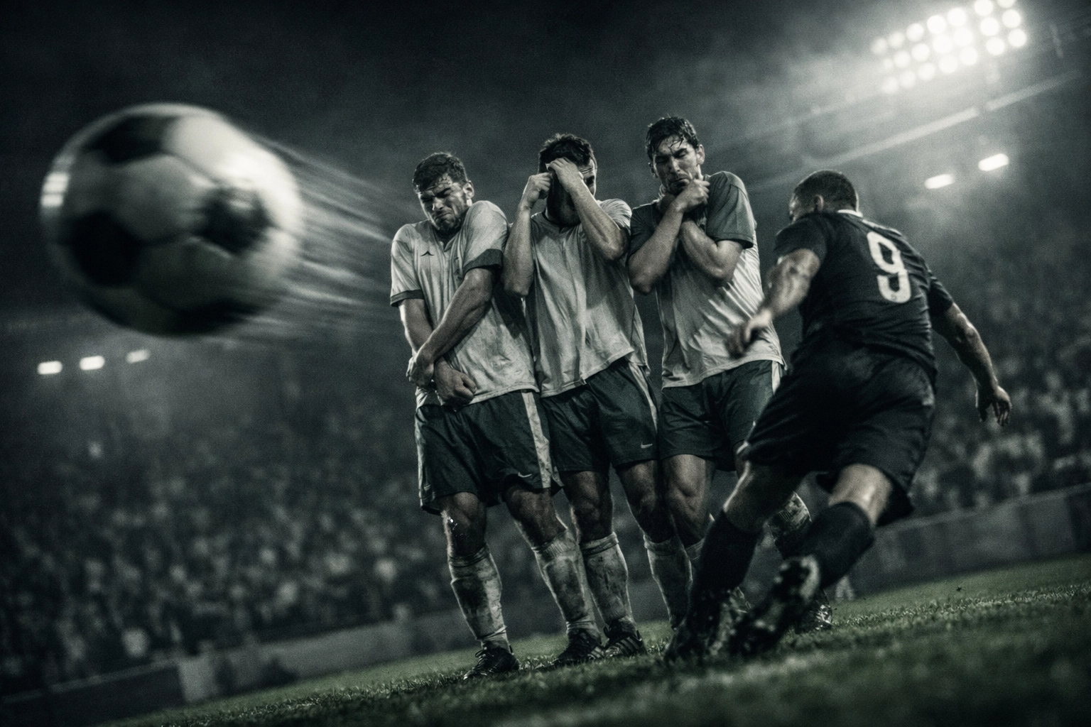 Underdog defensive wall during match illustrating double chance betting strategy