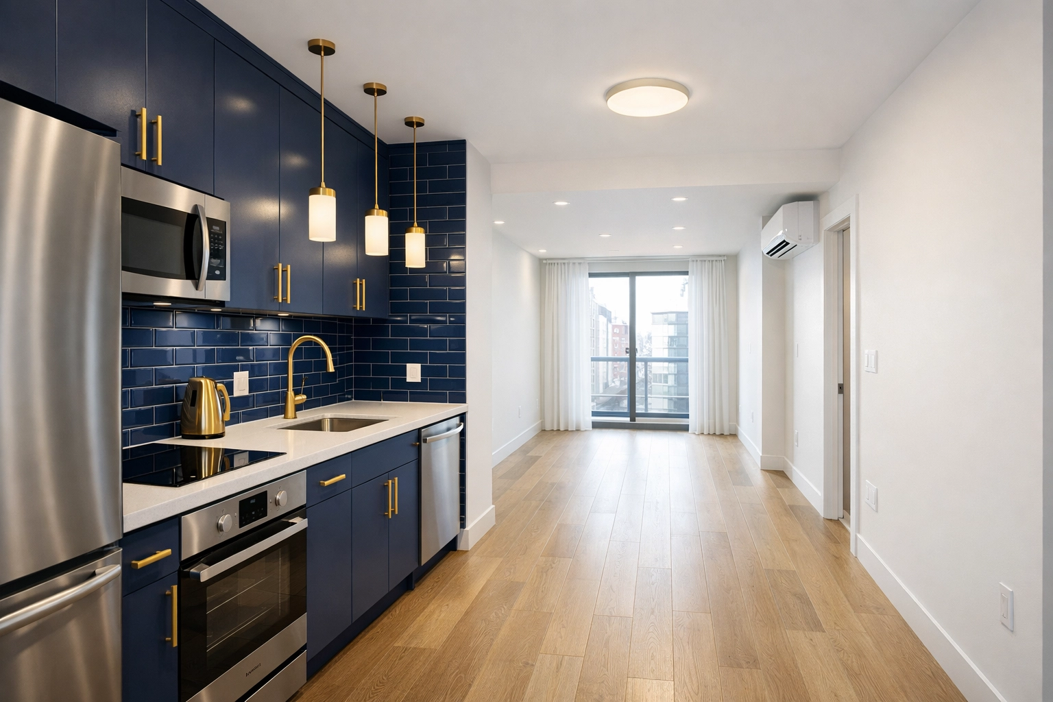 Spotless apartment interior ready for tenant move-in at a professionally cleaned rental property.