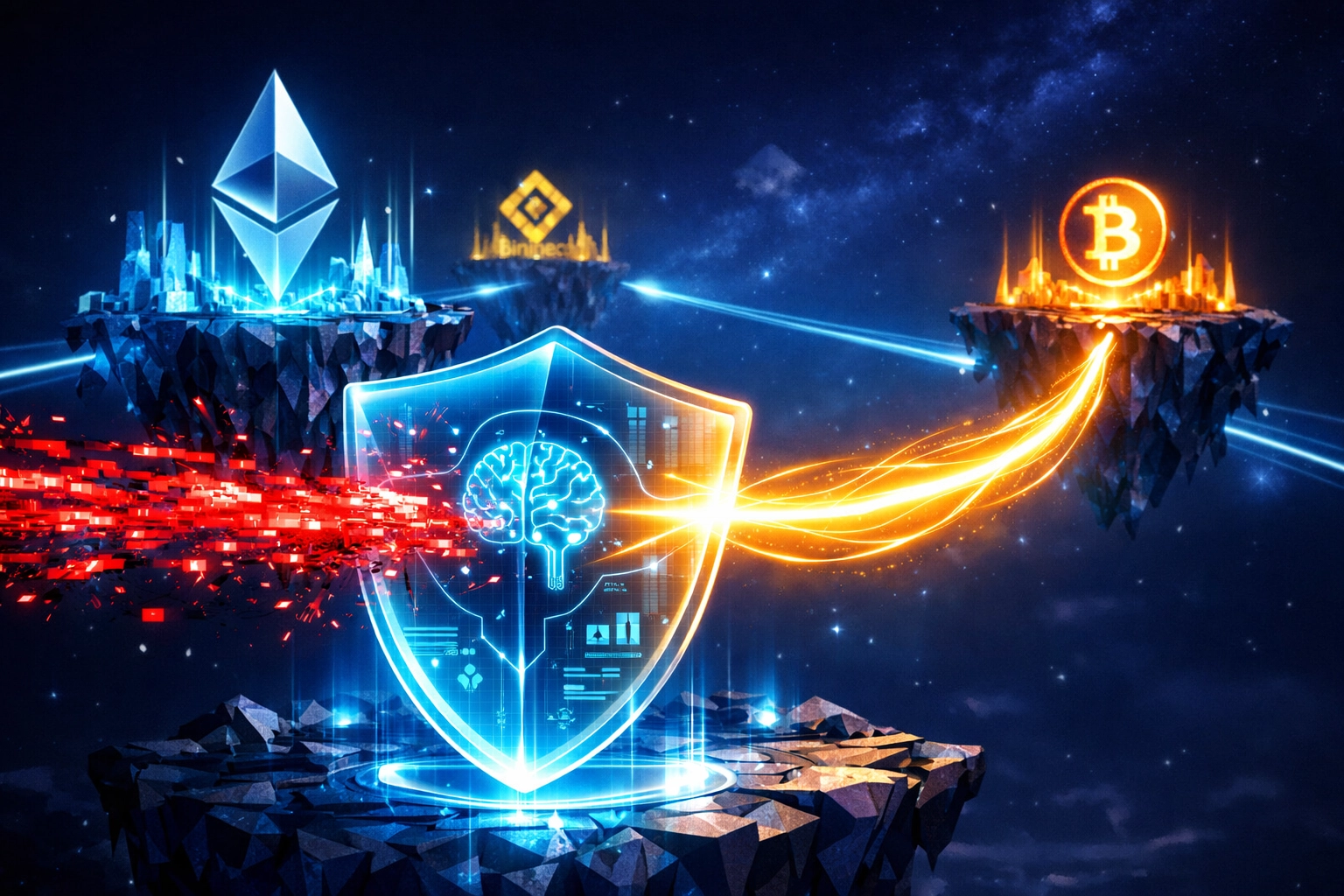 AI interface securing crypto payments and providing decentralized error recovery for Larecoin merchants.