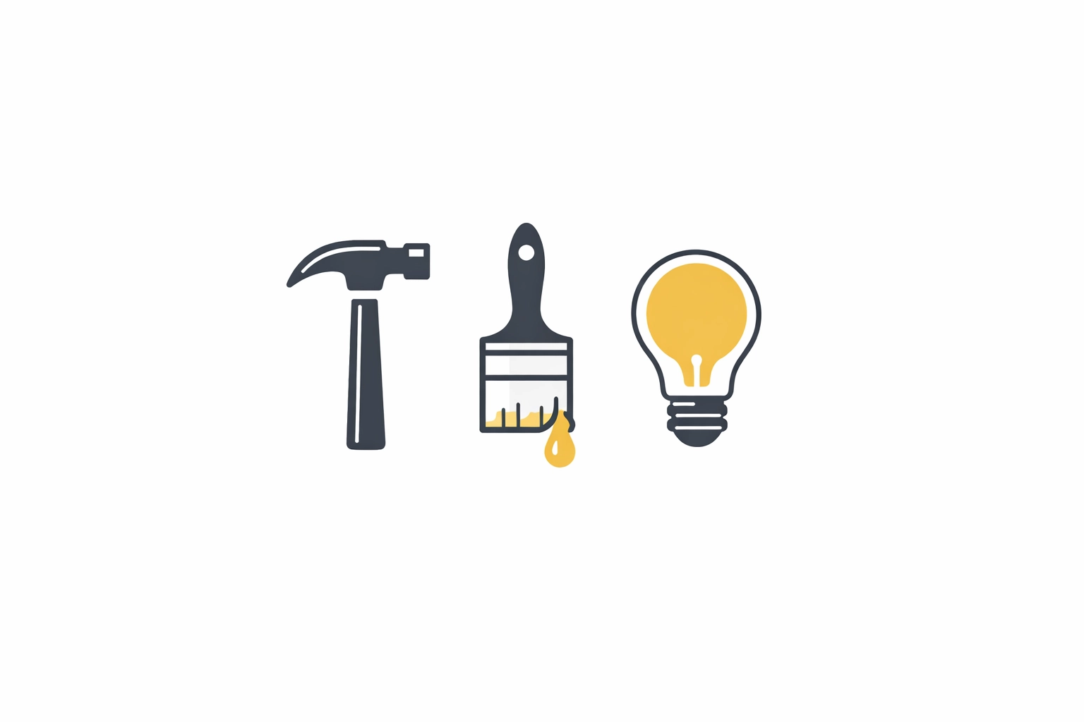 Essential repair tools like a hammer and lightbulb for routine rental property maintenance in Vancouver.