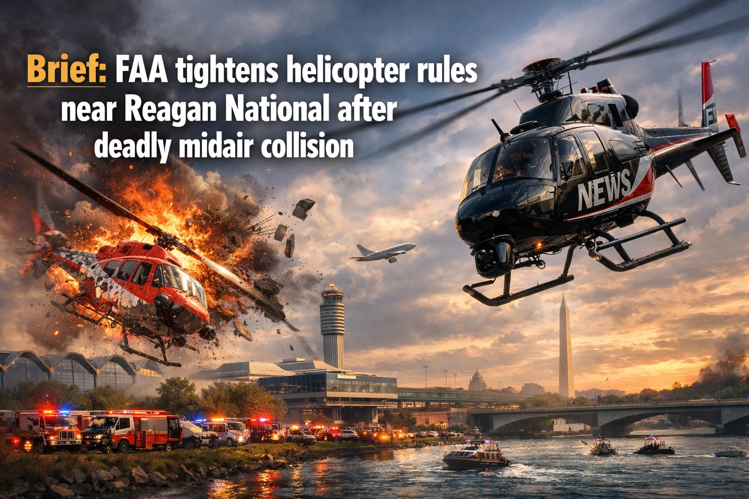 [HERO] Brief: FAA tightens helicopter rules near Reagan National after deadly midair collision