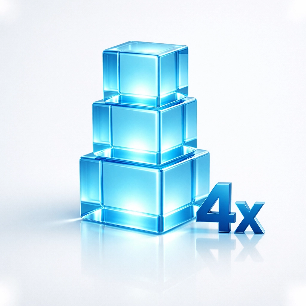 Stacked glowing cubes representing the 4x effectiveness of a rate buy-down for Houston buyers.