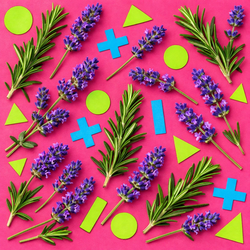 Fresh lavender and rosemary herbs, which act as natural deterrents for fleas and ticks.