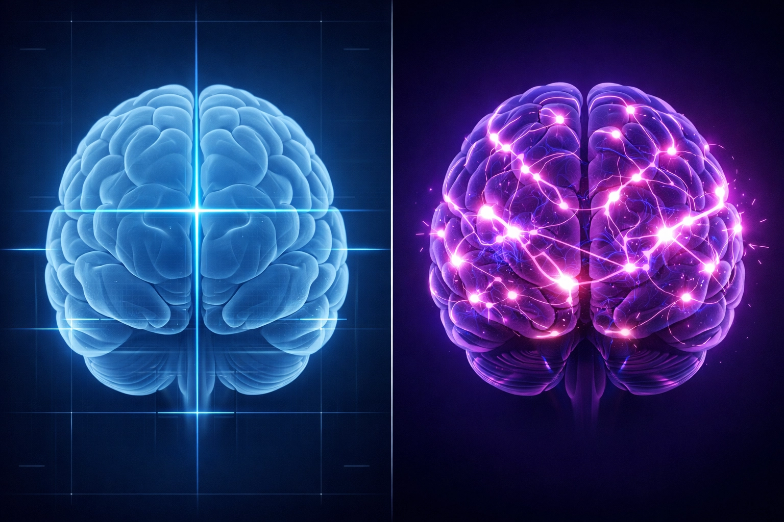 Comparison of normal MRI scan versus functional brain disruption in concussion showing hidden TBI damage