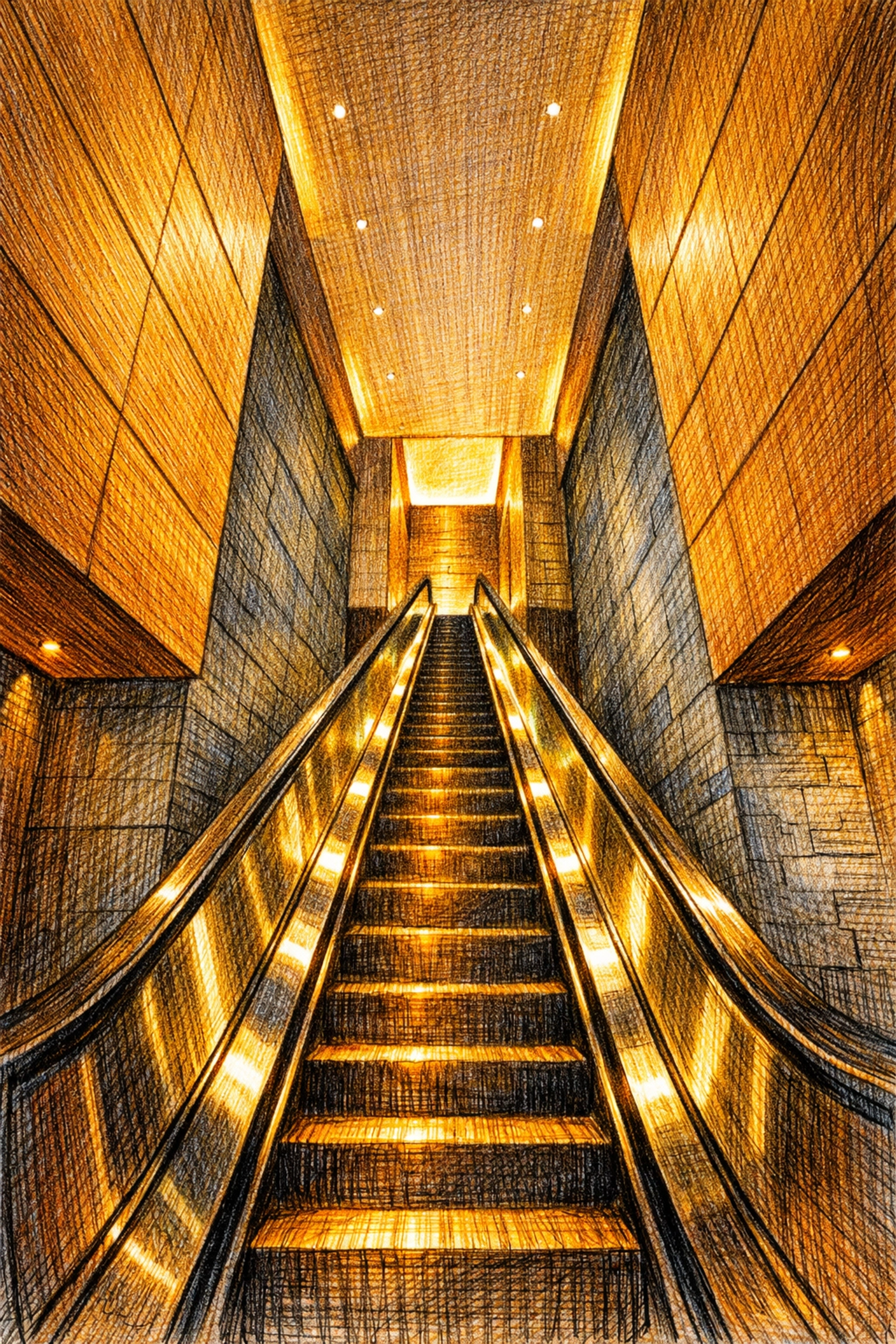 Minimalist hotel lobby staircase with warm wood walls showing André Fu’s luxury hospitality design.