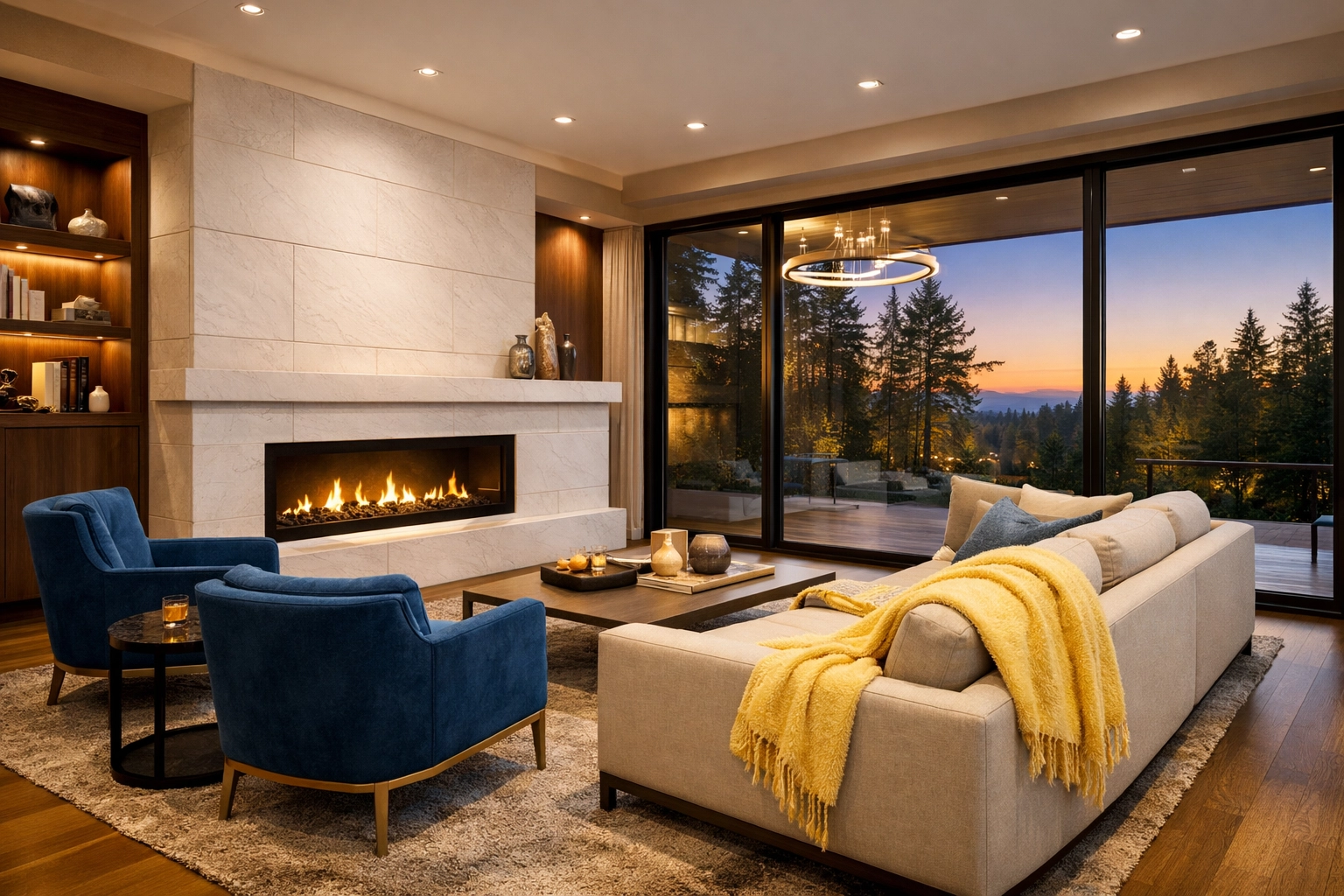 Perfectly maintained luxury living room in a Dover estate reflecting a high standard of professional cleaning.