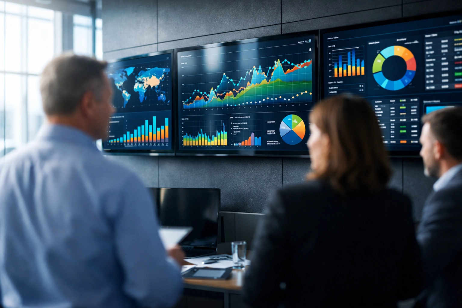 Executives reviewing workforce analytics dashboards for Future Ready programs