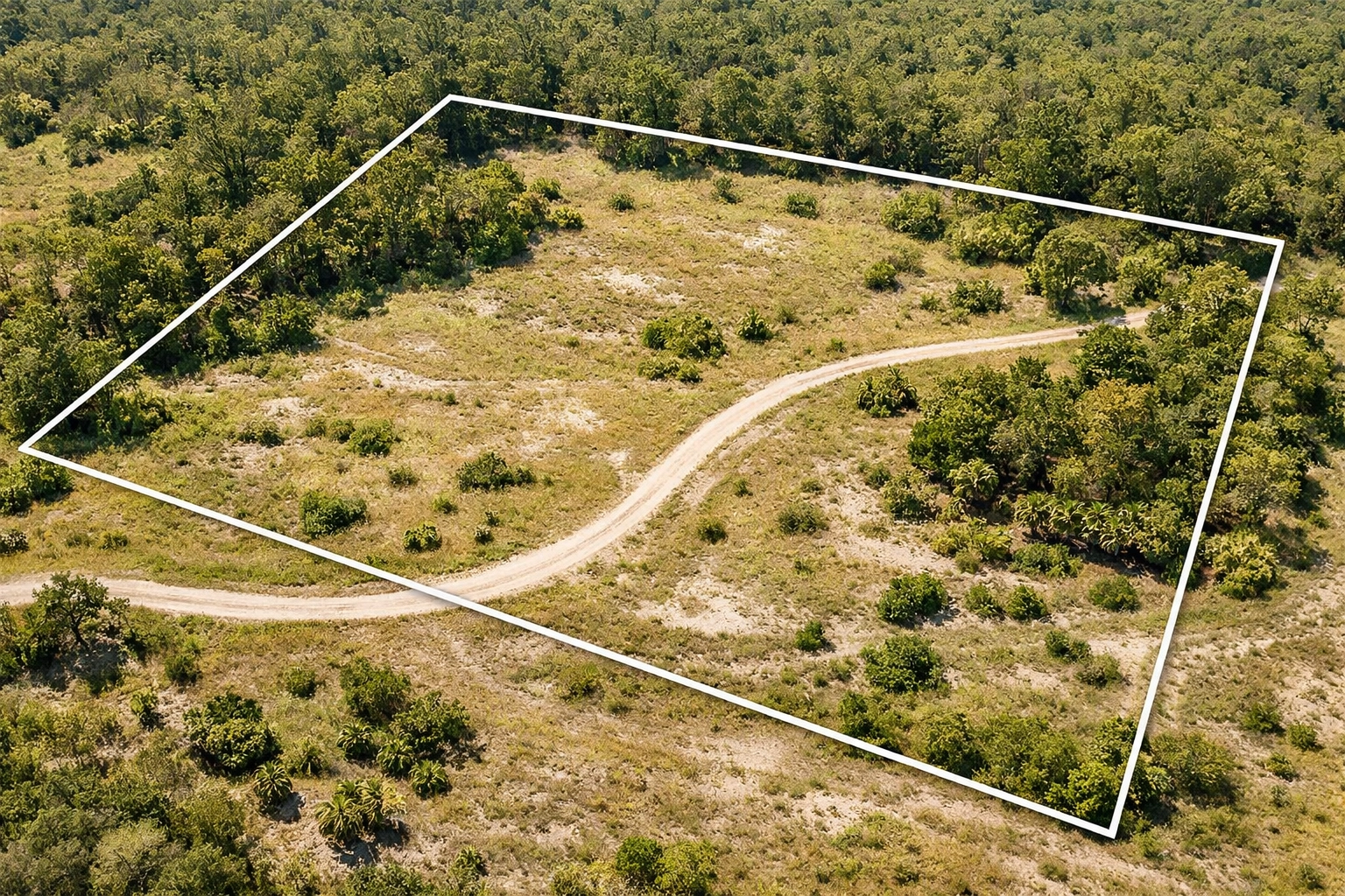 Aerial view of Florida land parcel available for cash purchase evaluation