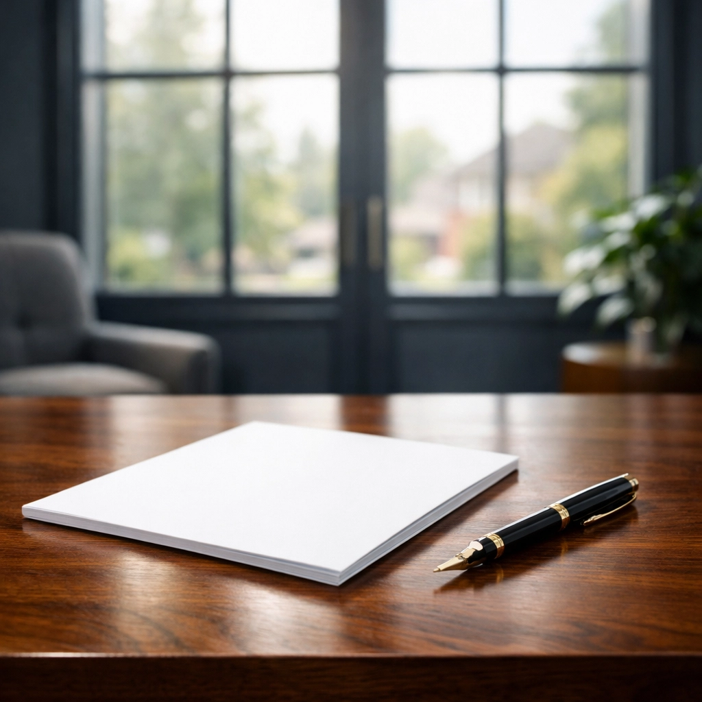 Planning financial documents in a modern Ontario home to prepare for a mortgage pre-approval process.