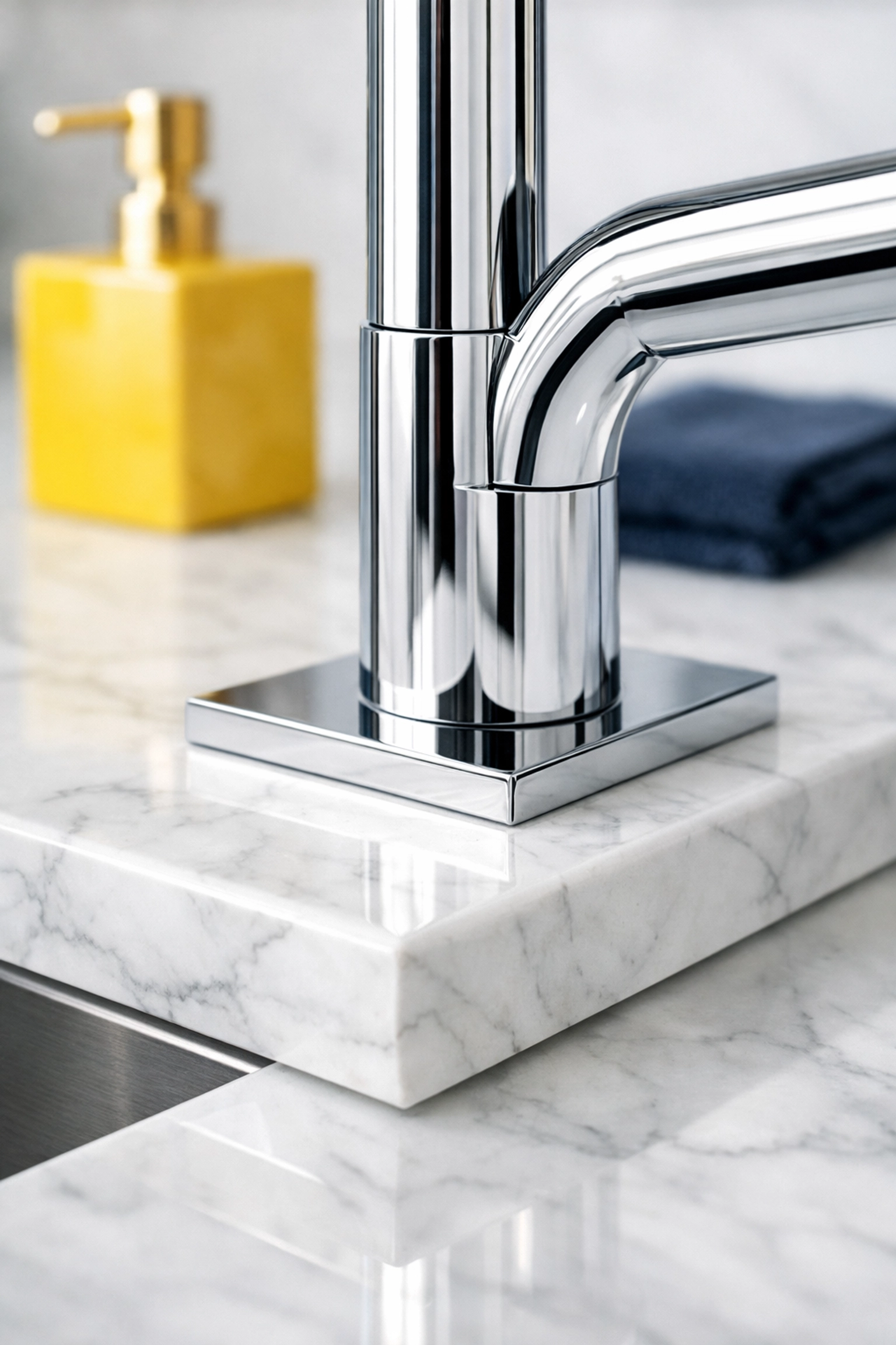 Spotless marble kitchen showcasing luxury house cleaning Wayland MA and professional attention to detail.