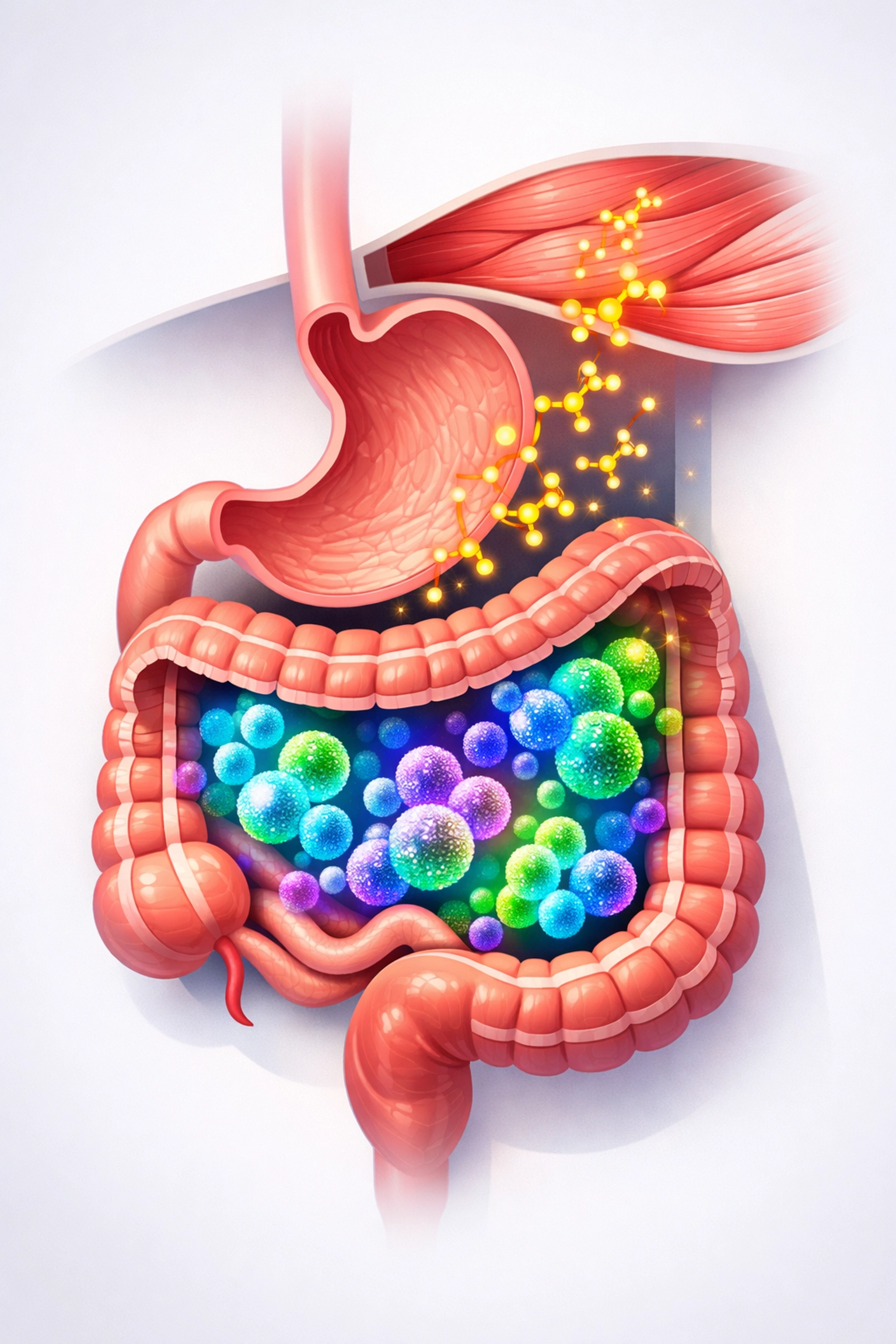 Gut bacteria producing butyrate molecules that enhance muscle strength and performance