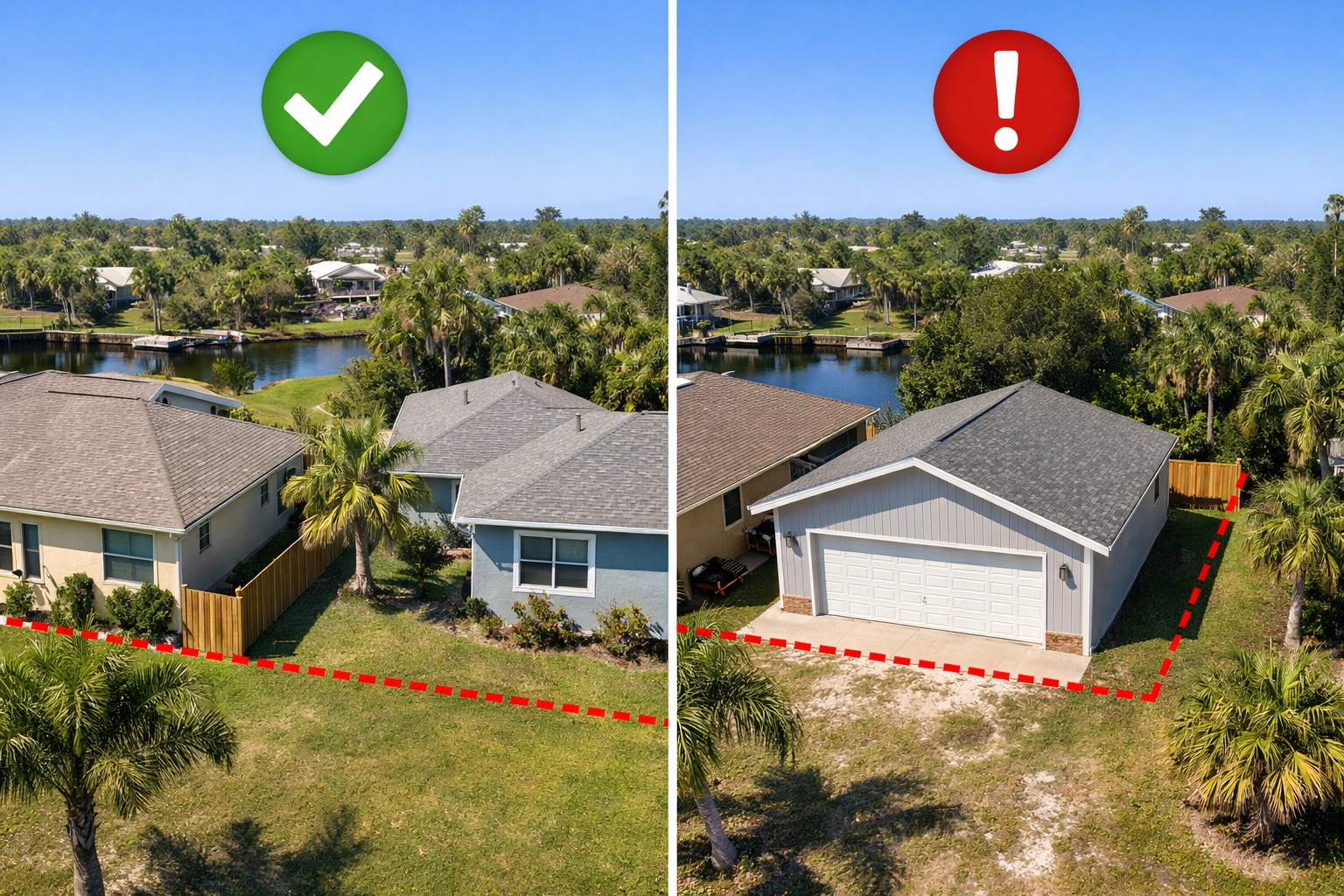 Comparison of minor versus major property encroachments in Florida real estate