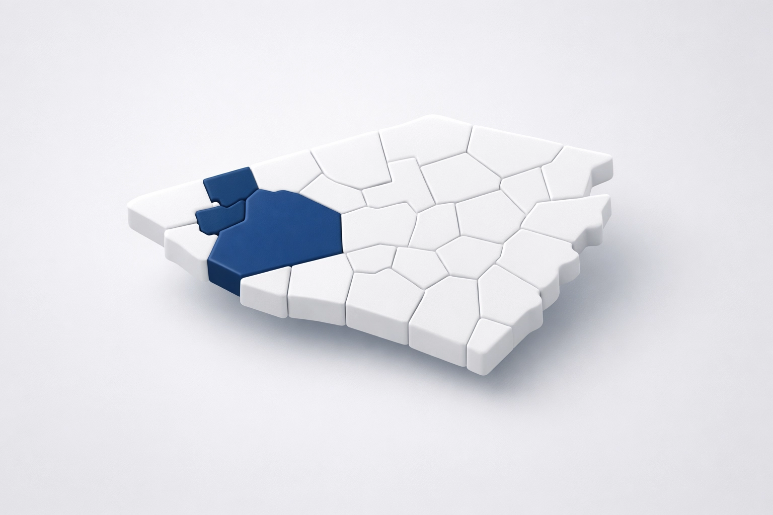 Stylized map of Lancaster County townships highlighted for the 2027 property tax reassessment.