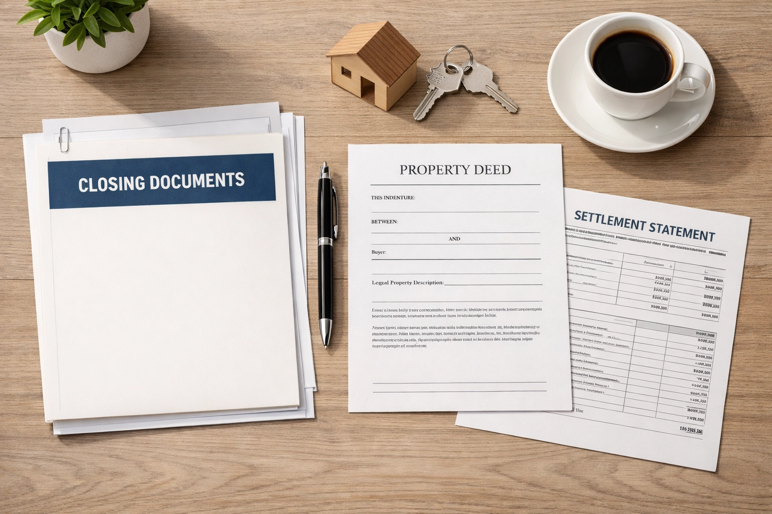Closing documents for quick cash land sale transaction