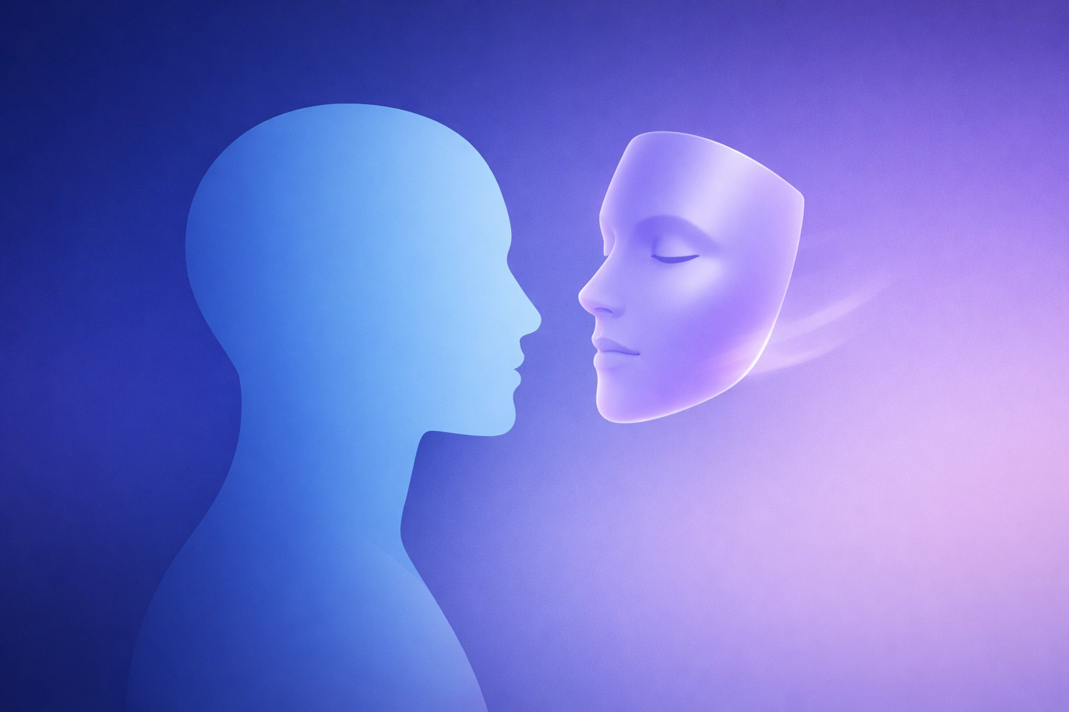 Silhouette of a person removing a mask to symbolize authentic disability disclosure in the workplace.