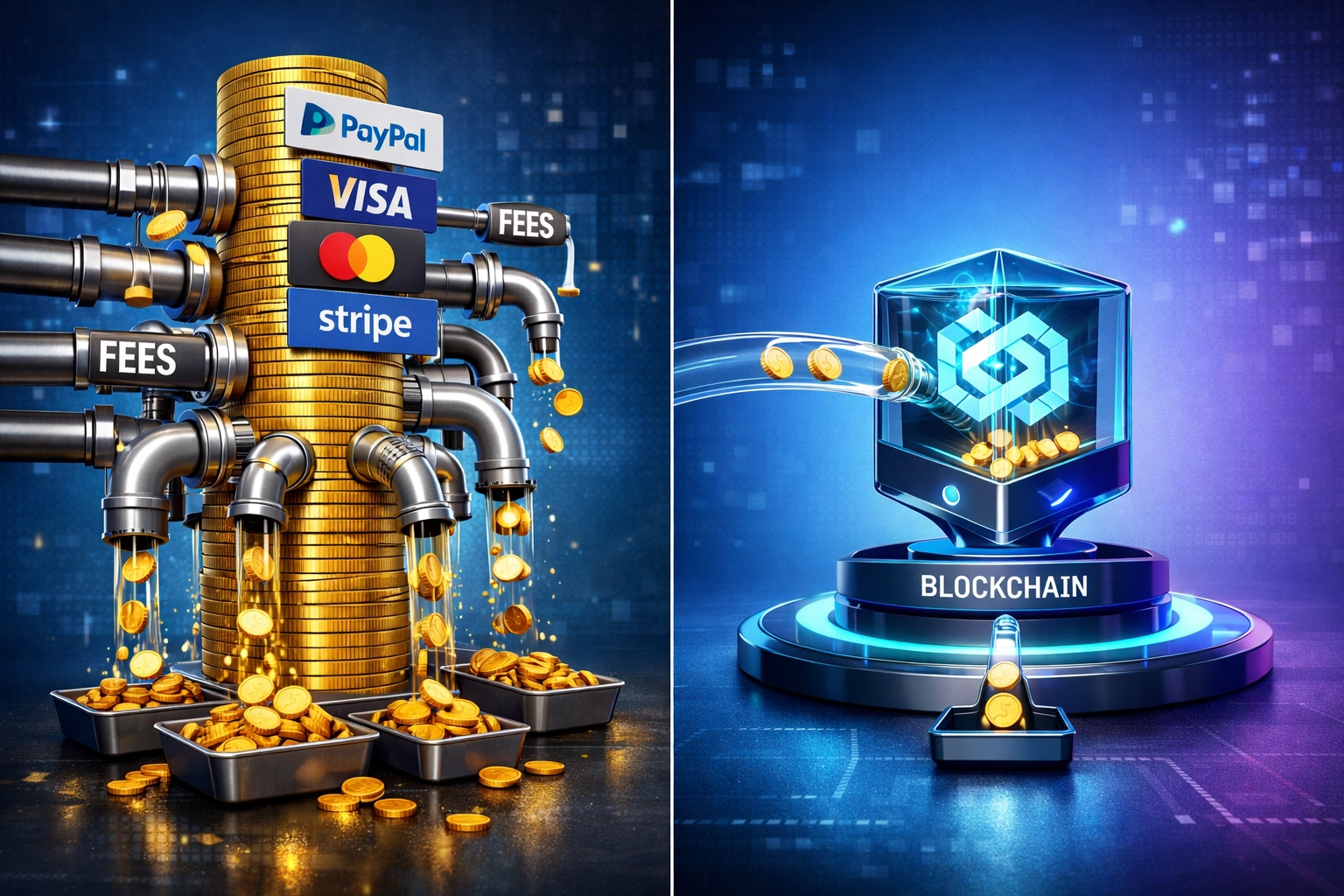 Larecoin fee comparison showing 50% reduction versus traditional crypto payment processors