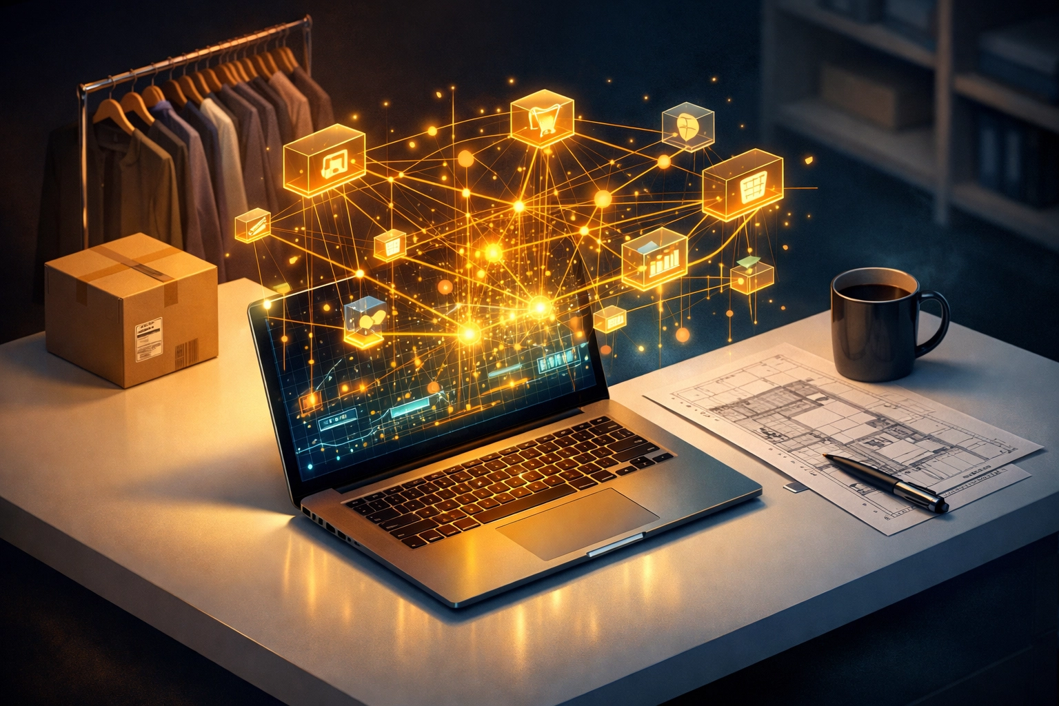 Digital dashboard showing email marketing automation tools for eCommerce and B2B business workflows.