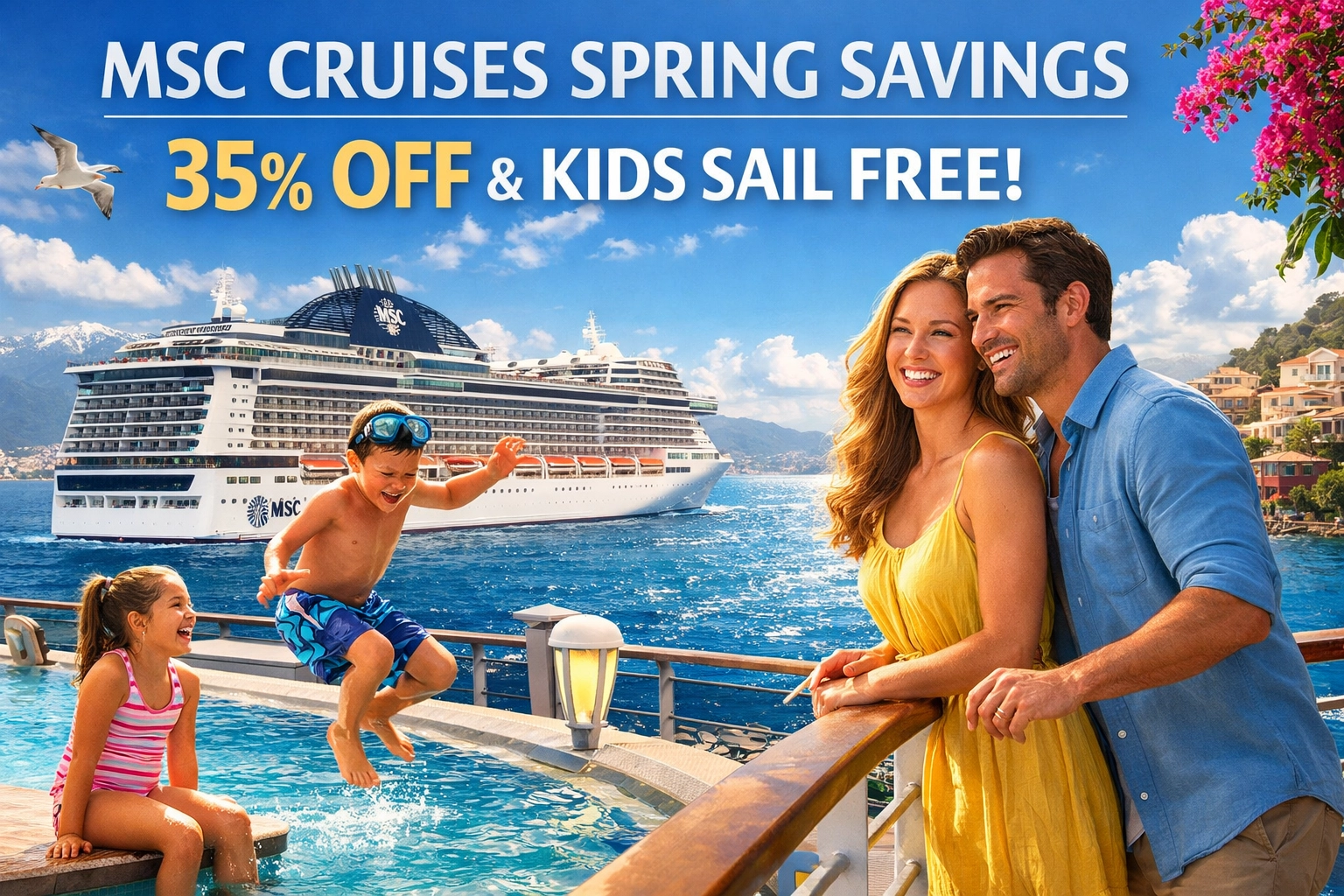 [HERO] MSC Cruises Spring Savings: 35% Off & Kids Sail FREE!