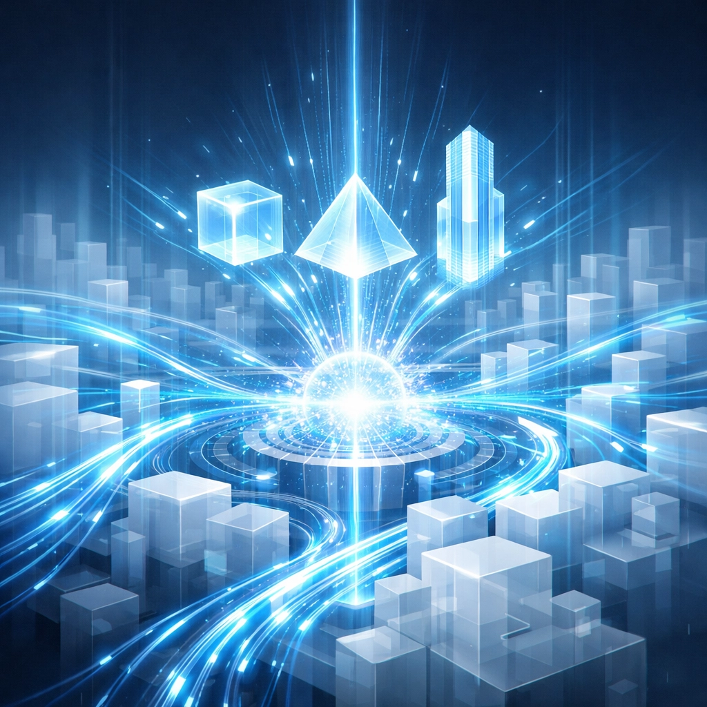 AI-native architecture illustrating a high-performance outcome engine for proprietary software assets.