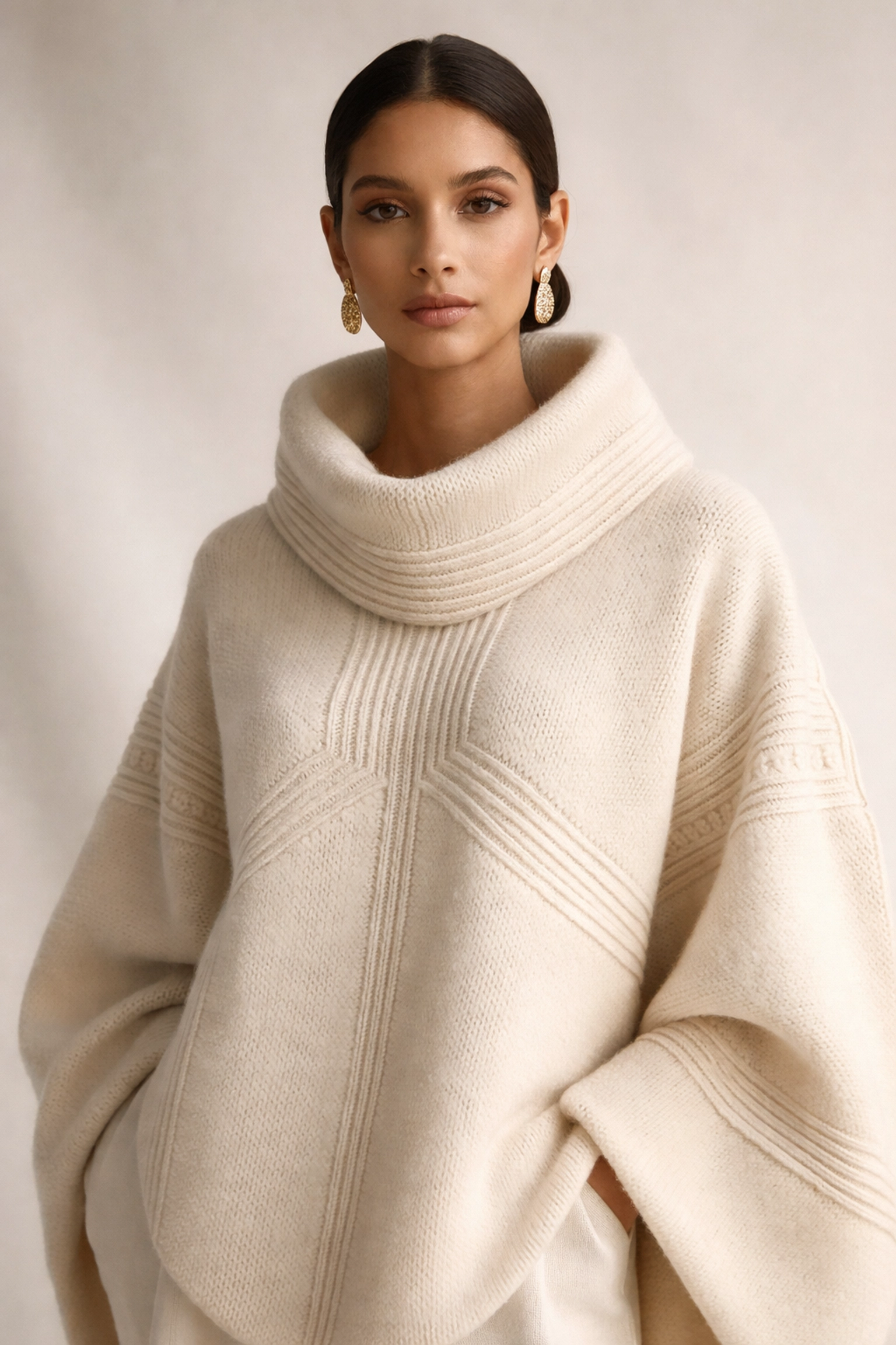 Minimalist Andean-inspired alpaca knitwear by Pampa The Brand, highlighting Peruvian craftsmanship and modern style