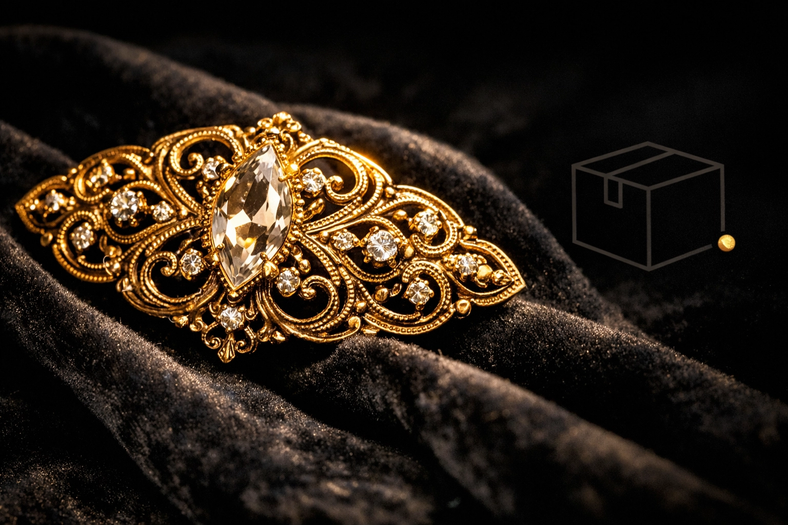 High-value vintage gold brooch featured in a professional Columbus estate liquidation auction.