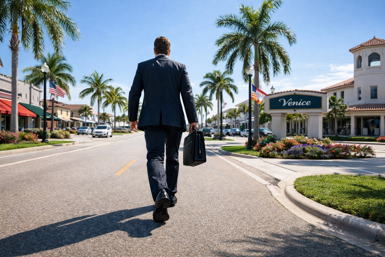 Business owner walking towards a successful exit with a Venice business broker for small business.