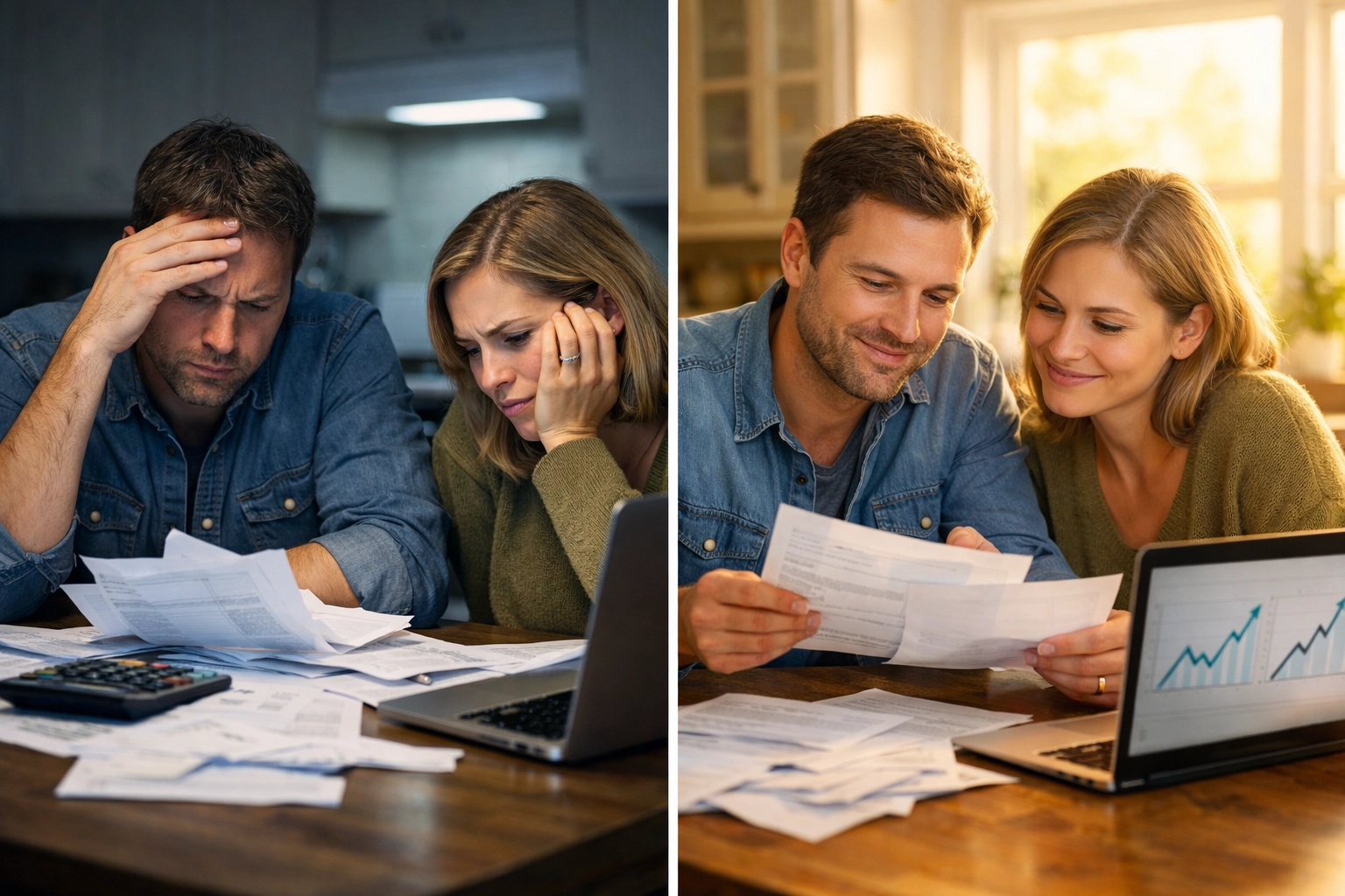 Couple reviewing housing costs showing mixed affordability outlook for renters in 2026