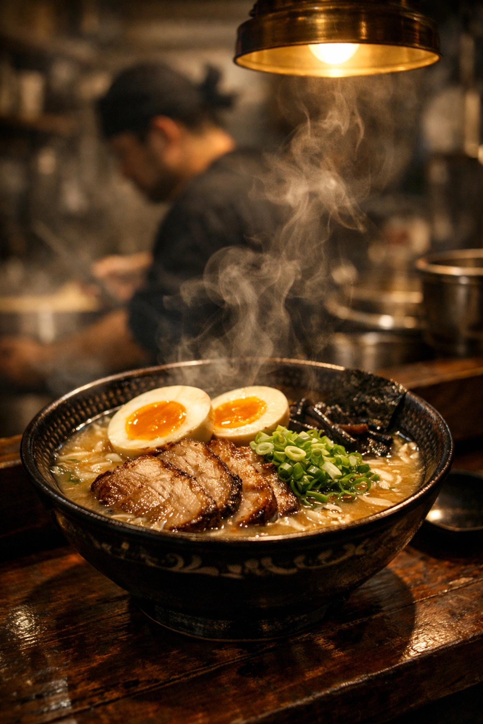 7 Mistakes You’re Making With Tokyo Food (And How to Fix Your Inner Foodie) 3 Traditional Tonkotsu ramen with chashu pork in a Shinjuku noodle shop, authentic Tokyo dining.