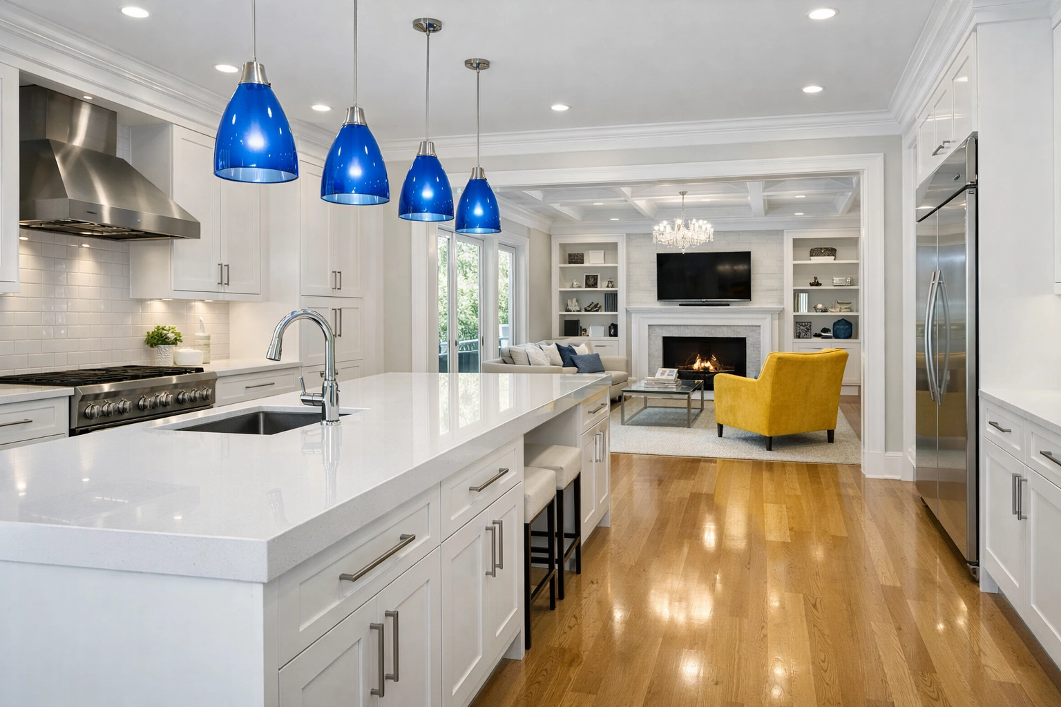 Spotless move-in ready luxury home interior after a professional post-construction cleaning MA service.