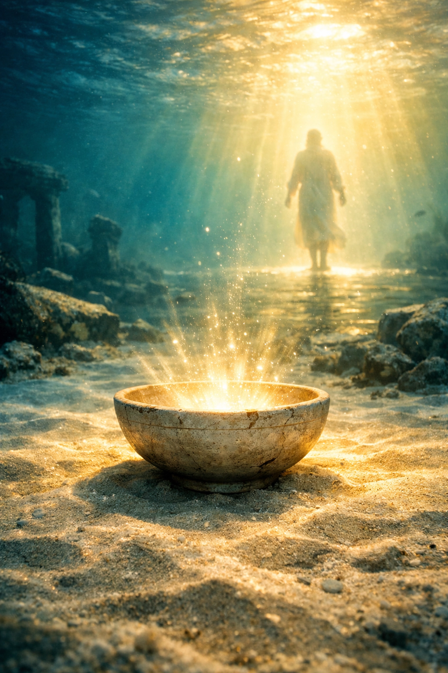 The 2,000-year-old Alexandria bowl found underwater, illustrating the early reputation of Jesus Christ.