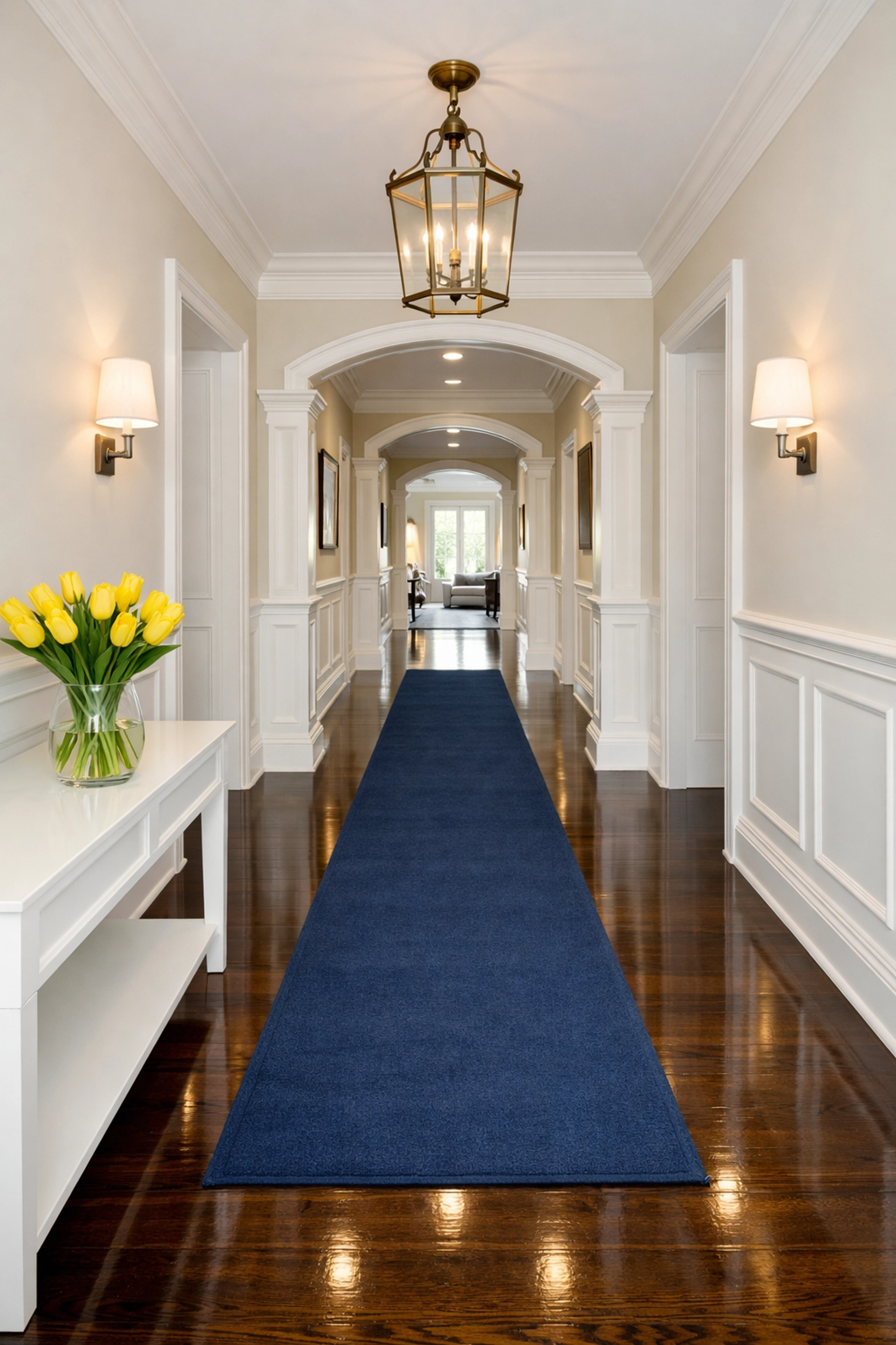 A dust-free, polished hardwood entryway representing reliable house cleaning services for Northborough homes.