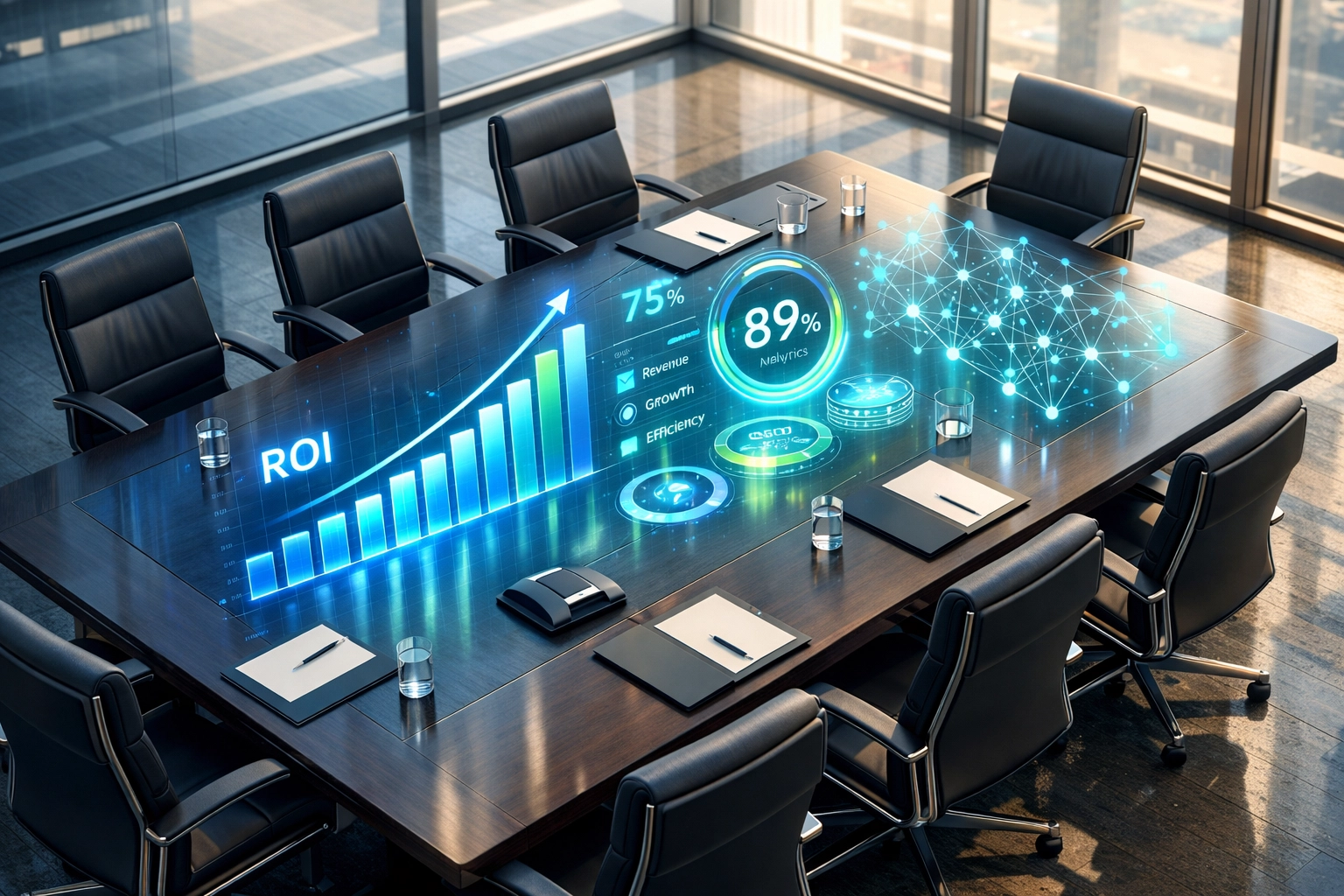 ServiceNow ITOM ROI benchmarks and performance metrics visualization for implementation success