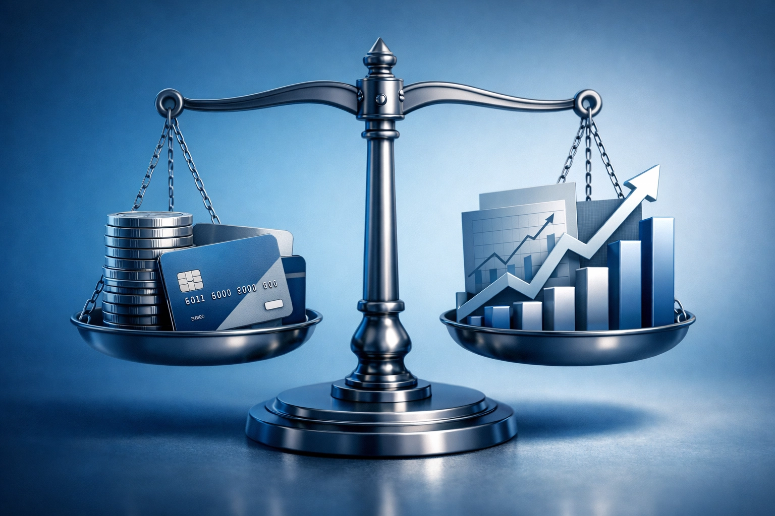 Scale representing debt management and financial obligations