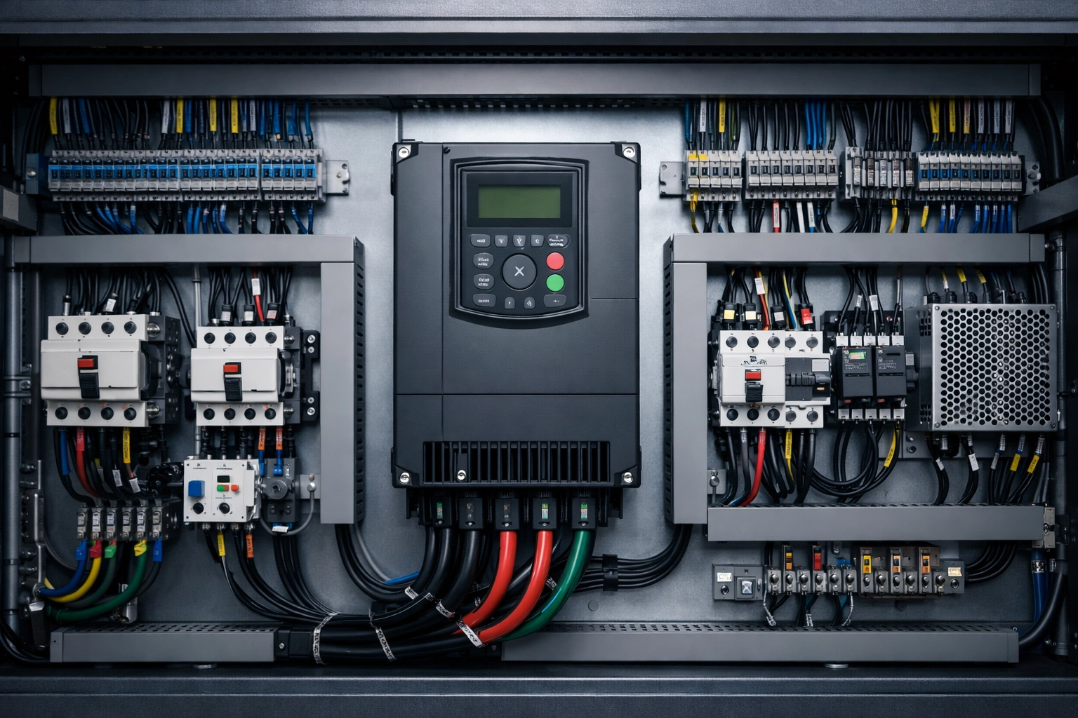 PMV Screw Air Compressor Internal Electrical Control Panel