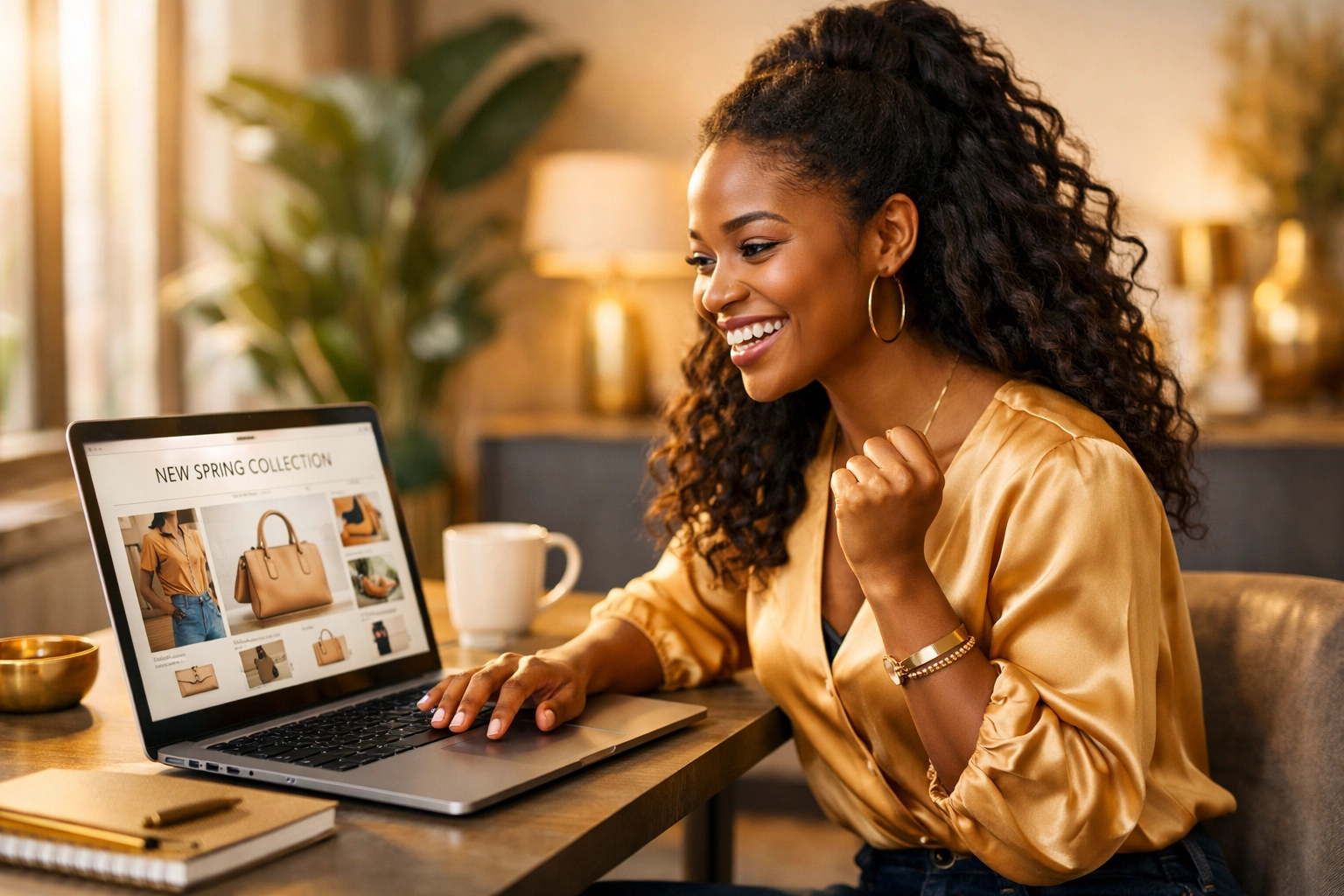 From Black Wall Street to Blackwallstreets.store: How These Icons Paved the Way for Buyblack Black woman shopping on Blackwallstreets.store supporting Buyblack movement and Black entrepreneurs