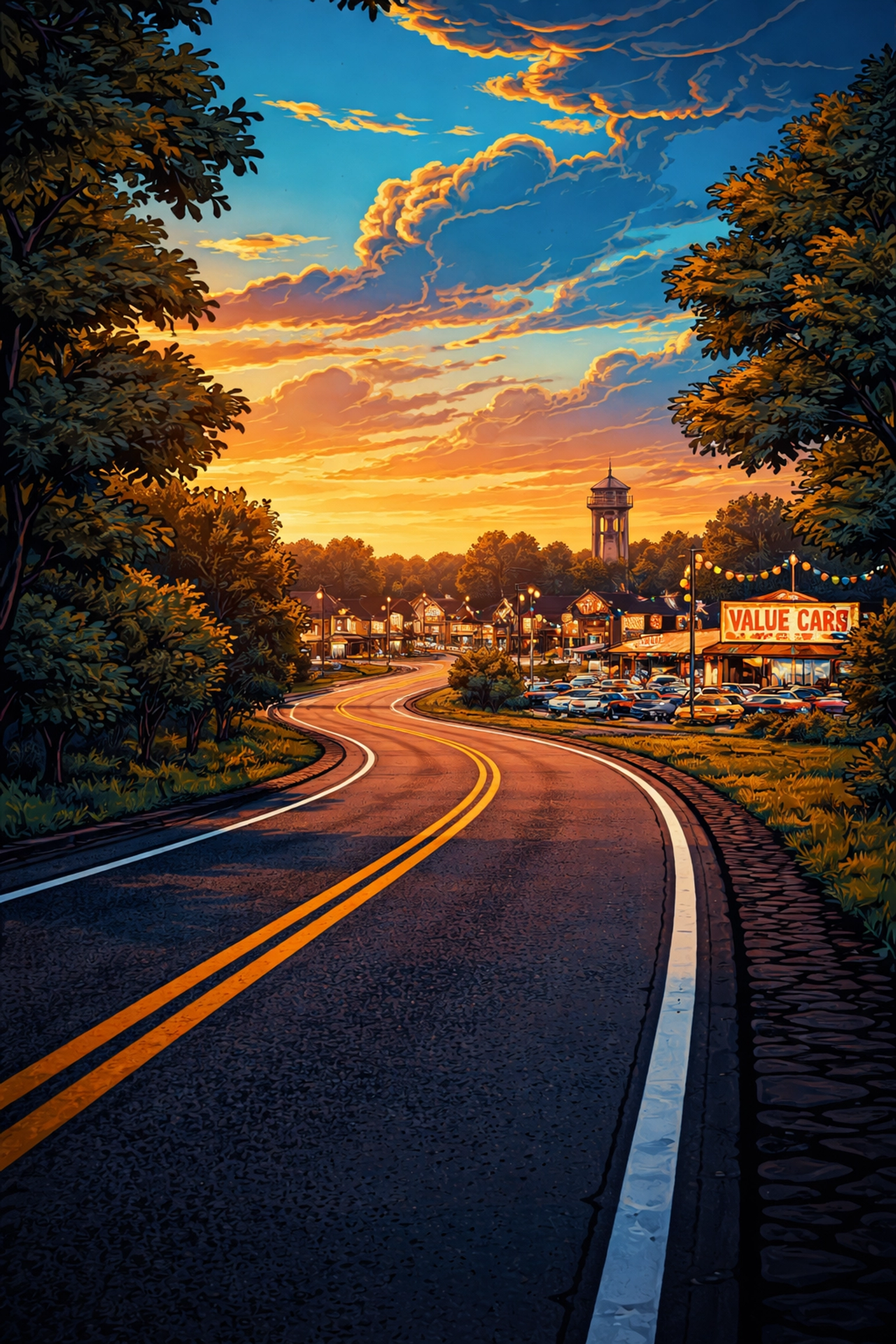Missouri country road leading to a friendly used car dealership near Imperial, MO, perfect for budget car shoppers