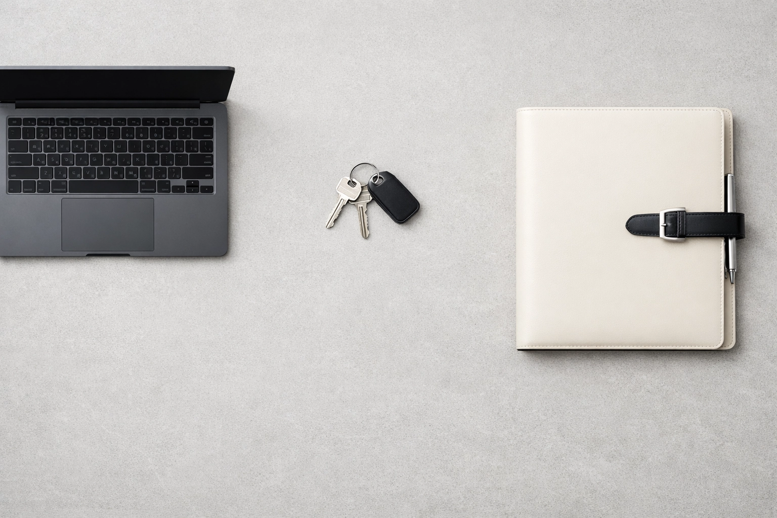 Professional flat-lay of essentials for a tax business checklist and organized tax operations.