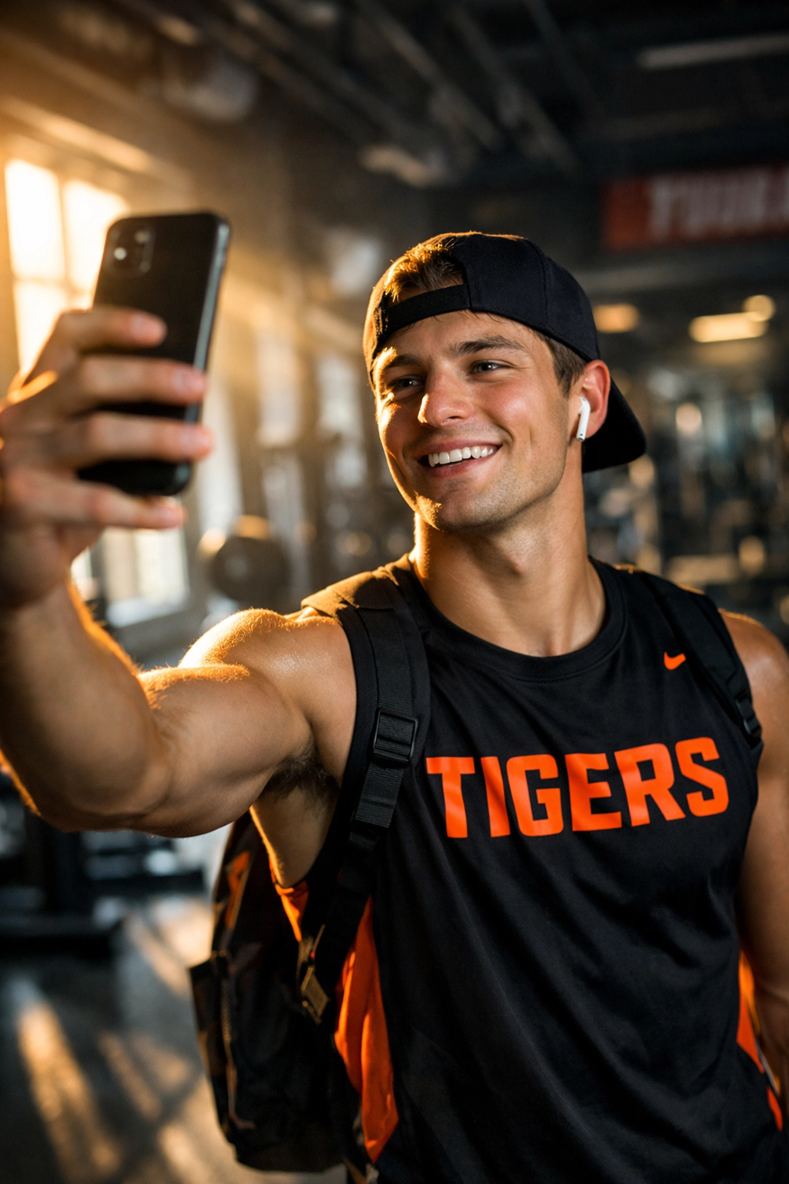 College athlete creating authentic social media content for NIL brand partnership