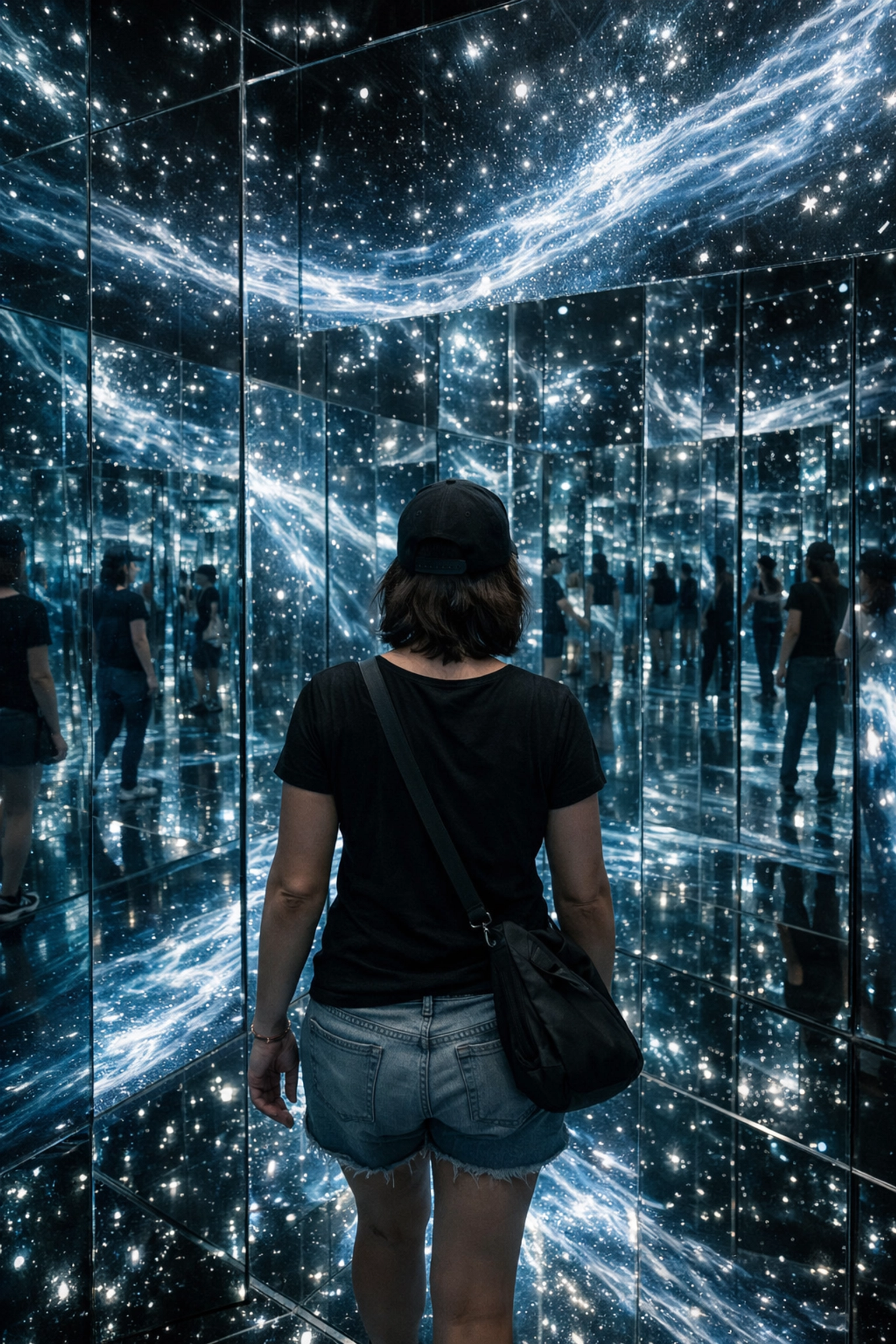 Immersive digital art and mirrored reflections at Superblue Miami, one of the best fun things to do in Miami.