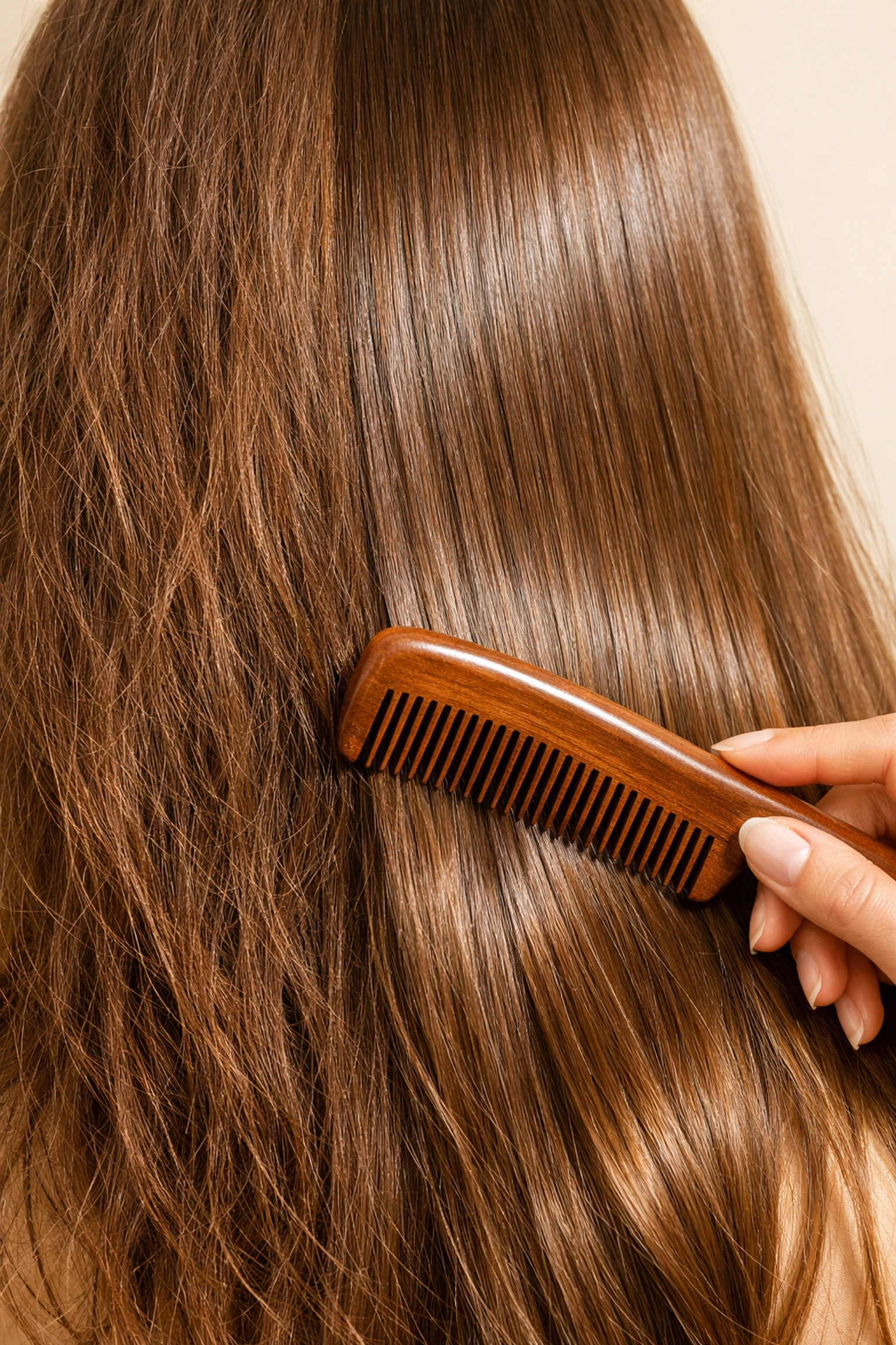 Smooth vs frizzy hair comparison showing the results of a professional hair treatment in Concord NH.